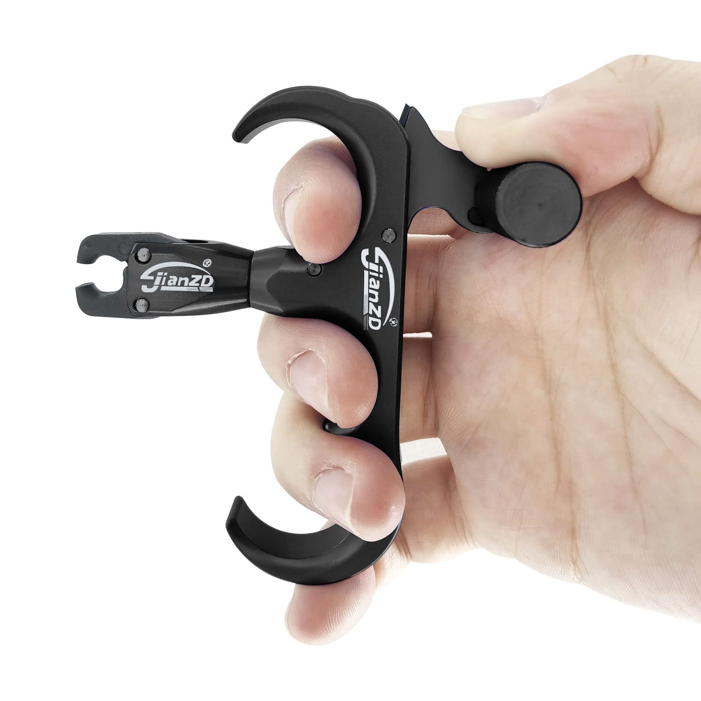 xxiaojun Compound Bow Aid Releaser and D Loop Rope,Adjustable Can Rotate 360° Thumb Release Bow Aluminum Alloy Aids,Archery Release Aids,for Outdoor Hunting,Adult Archery.