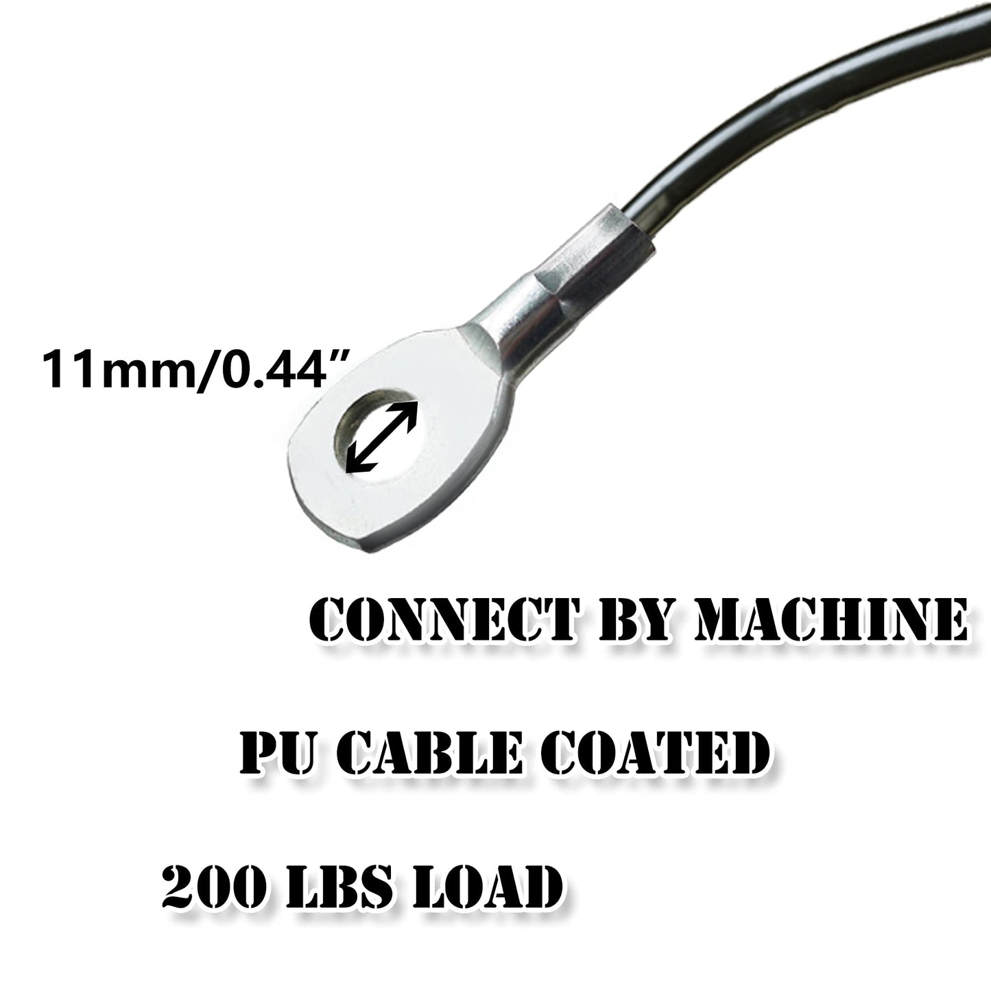 J Bryant Fitness Gym Replacement Cable Fitness Pulley Cable Thick 0.2inch/5mm Heavy Duty Steel Wire Rope for Home Gym Cable Pulley Attachments Machine Accessories (Type-B, 118")