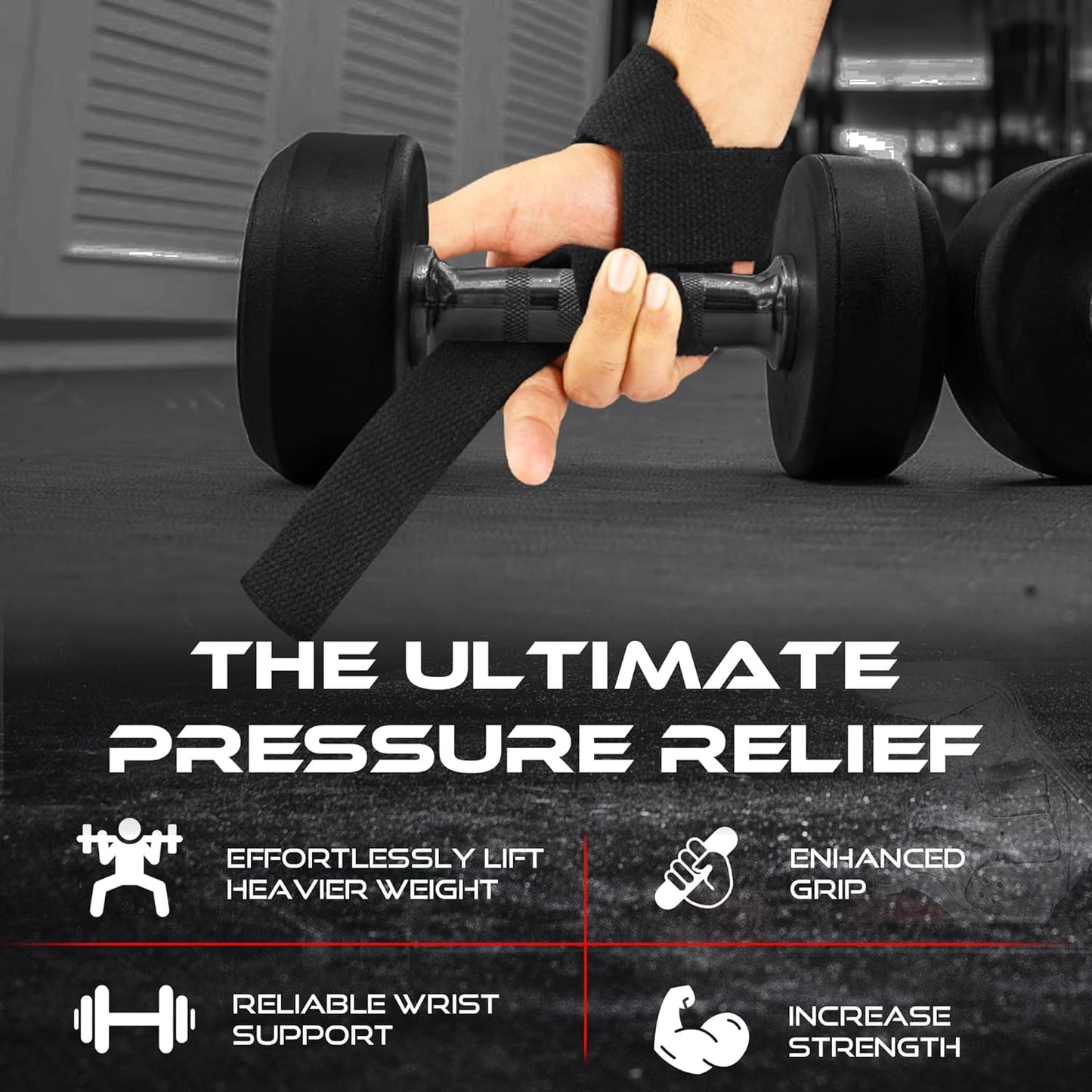 BEAST RAGE Lifting Wrist Straps for Weightlifting, Weight Lifting Straps Gym Power Workouts Lifting Straps Padded Cotton Men Women Supportive Lift Deadlift Straps Hard Pull Exercise Straps (Original Black)