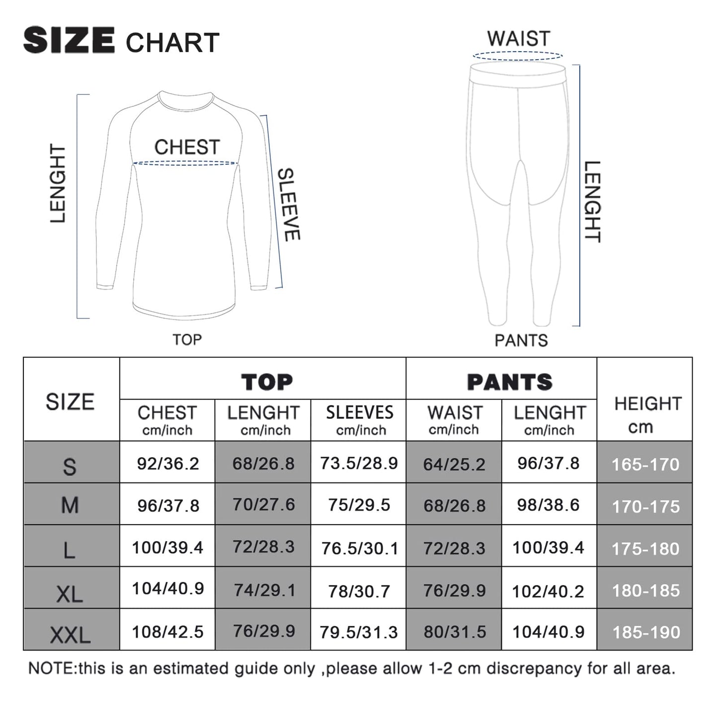 MEETWEE Men's Thermal Underwear Set, Winter Ski Gear Fleece Lined Long Johns Base Layer Warm Top & Bottom for Skiing Black