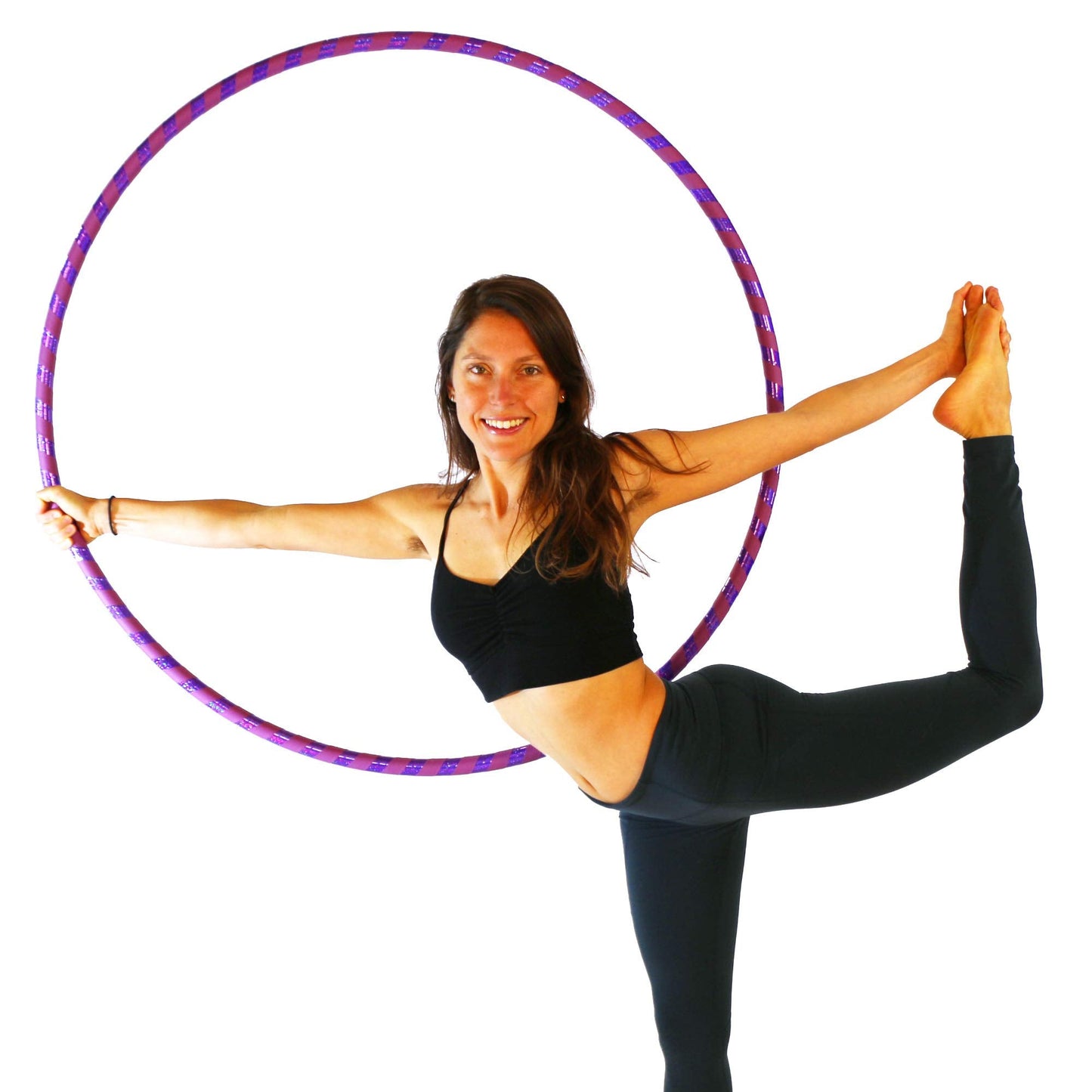 The Spinsterz Beginner Hoop: Weighted Fitness Hula-Hoop for Adults Weight Loss, Waist Exercise Ring for Cardio & Core, Adjustable Quality Detachable Hula Shaper for Beginners, Made in USA - Iris