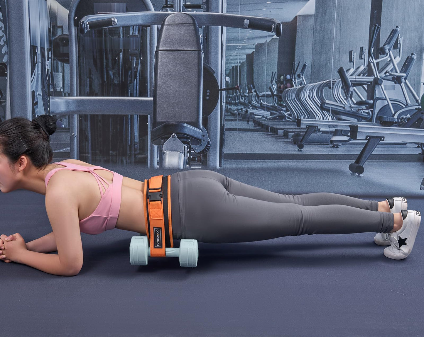 Hip Thrust Belt for Dumbbells,Booty Belt for Hip Thrust Slip-Resistant Padding Orange