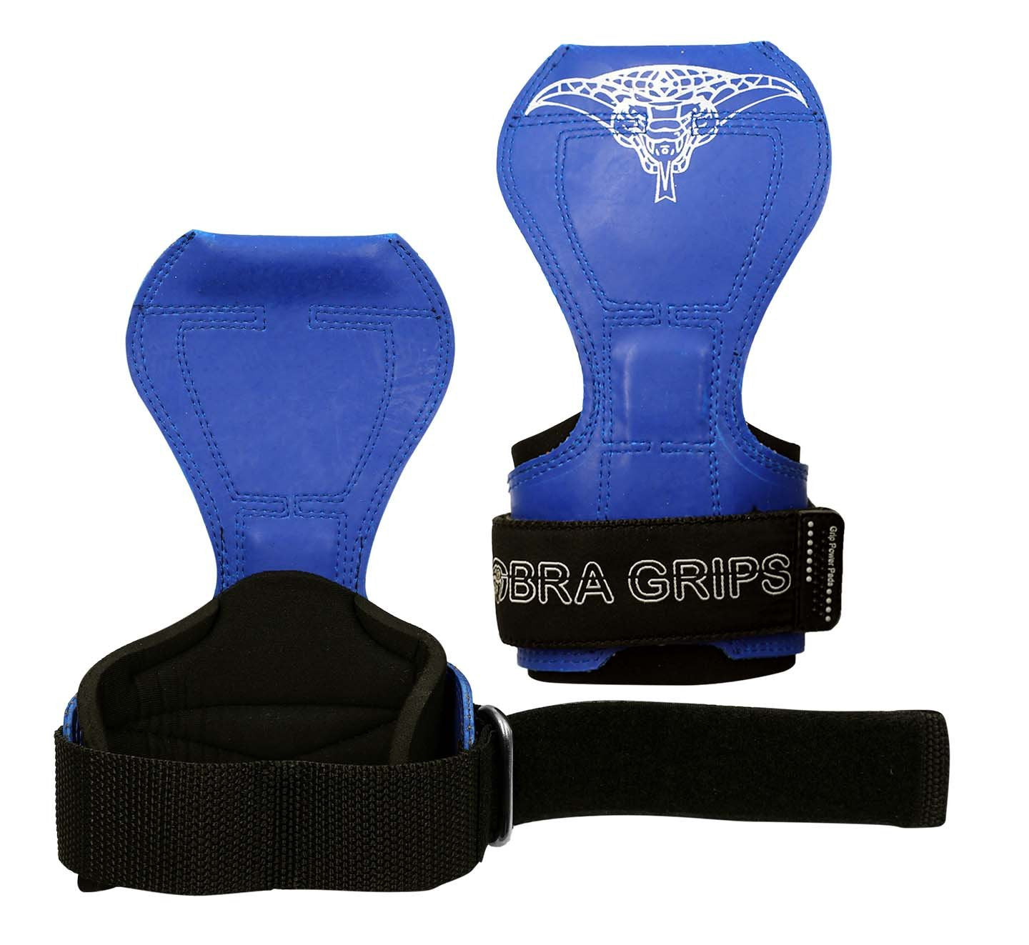 Cobra Grips PRO Weight Lifting Gloves Heavy Duty Straps Alternative Power Lifting Hooks Best for Deadlifts Adjustable Neoprene Padded Wrist Wraps Support Bodybuilding (FIT Blue Rubber)