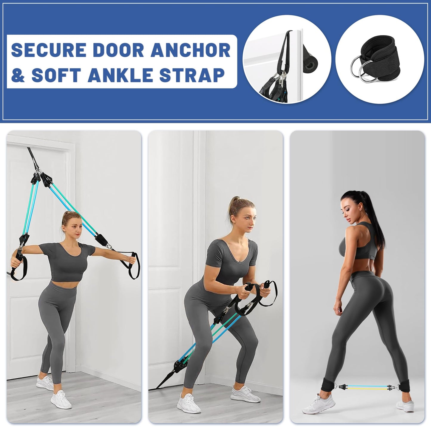 Pilates Bar Kit with Resistance Bands, Multifunctional Stretched Fusion Pilates Bar Kit for Women, Men, Pilates Sculpt Bar with Adjustable Buckle for Full Body Workouts, Squat Equipment
