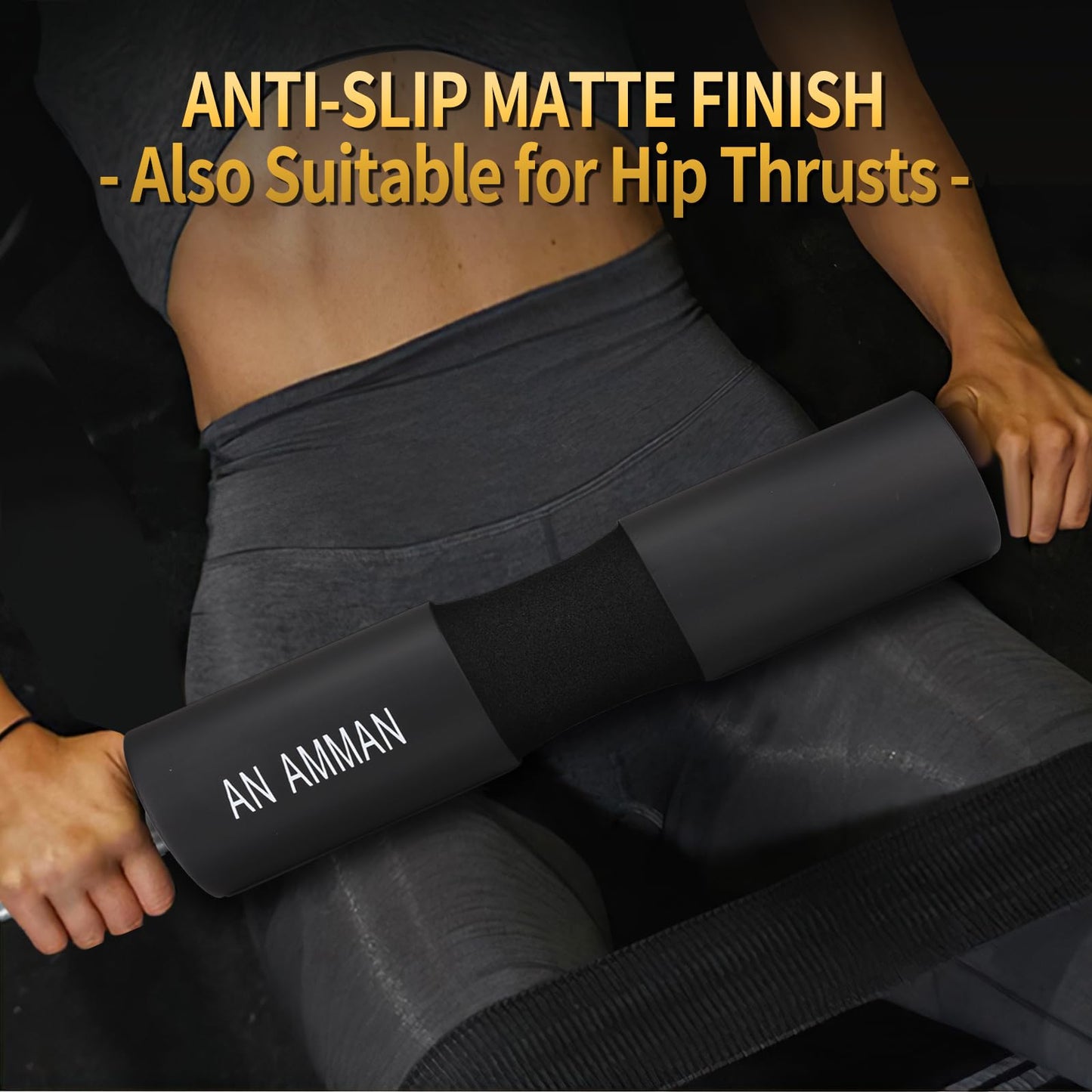 AN AMMAN Barbell Pad Perfect for Squat, Hip Thrust - Relieves Neck and Shoulder Pain Thick Foam Cushion - Gym Workout Smith Machine Thruster Weightlifting Purple Marble Pattern AM001PT