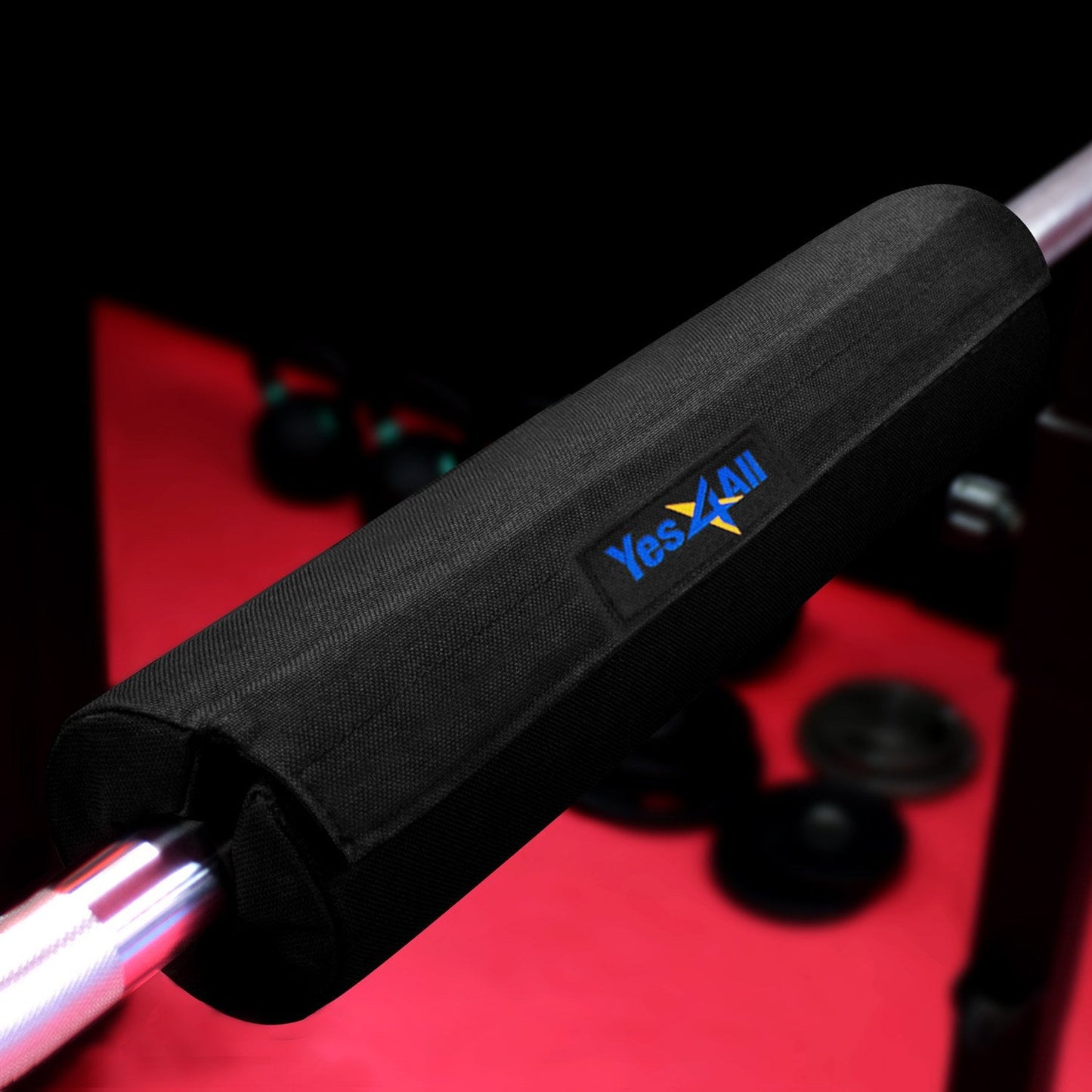 Yes4All Foam Bar Pad – Olympic Barbell Pad – Barbell Squat Pad – Barbell Neck Pad for Squats, Hip Thrusts – Weight Lifting Bar Pad (Black, Set of 2)