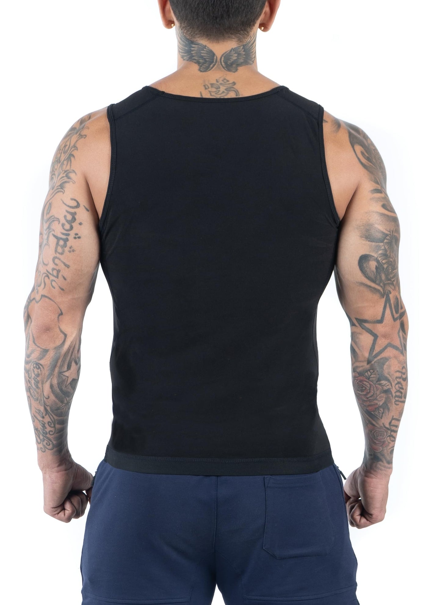 Kewlioo Men's Premium Sauna Tank Top for Men - Heat Trapping Sauna Shirt for Men, Compression Sweat Suit for Gym, Workouts, Exercise, Fitness, Sauna Suit for Men (Black, S/M)