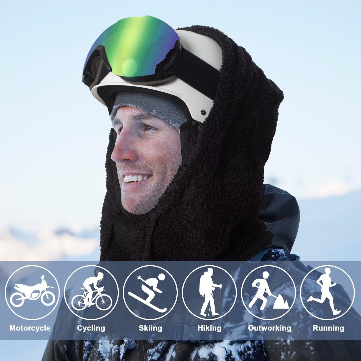 Ski Mask Balaclava for Men and Women Cold Weather Winter Fleece Windproof Face Cover Hooded Scarf Hat Head Warmer
