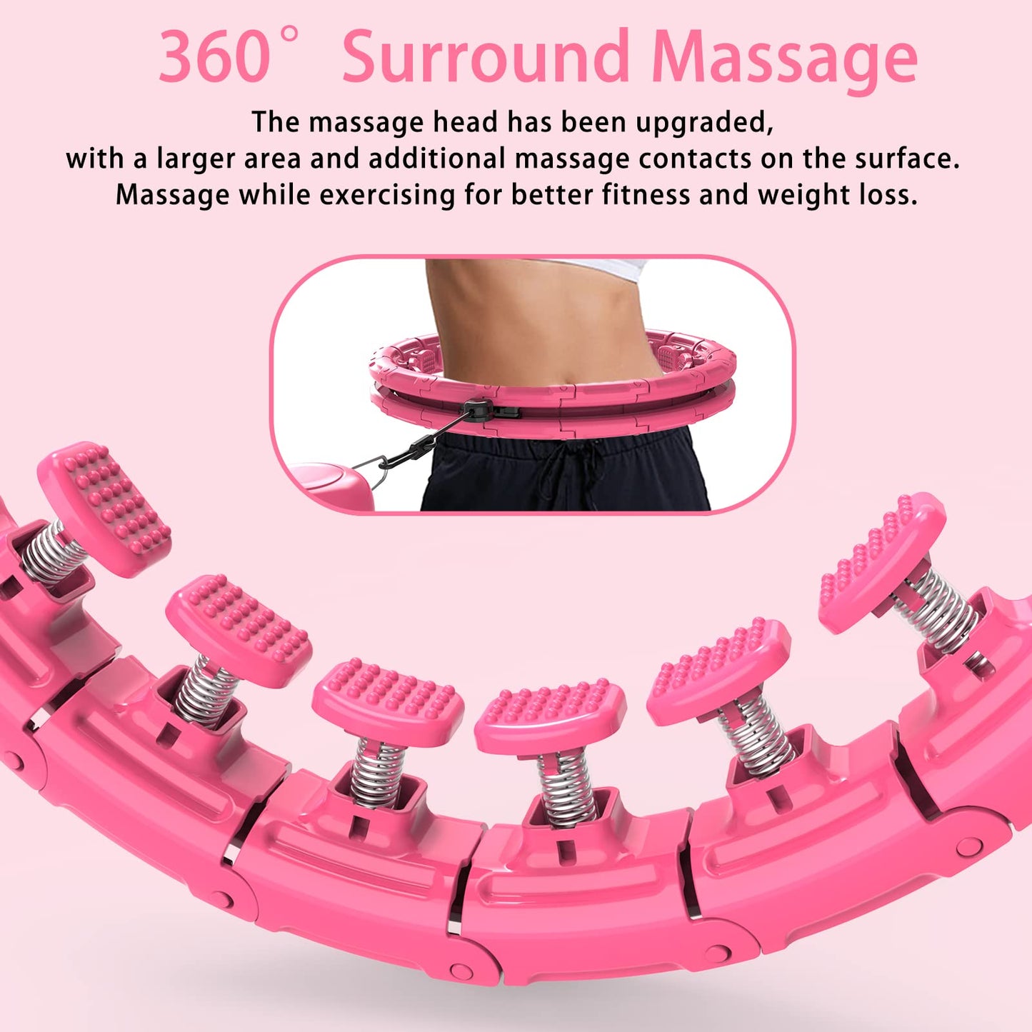 Infinity Weighted Exercise Hoop Plus Size for Adults Weight Loss,16/30/31/32 knots Smart Fitness circle for Women/Men Fitness Aids,Fitness and Massage 2 in 1,with Weight Adjustable Spinning Ball