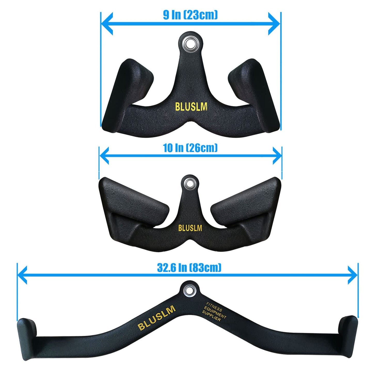 LAT Pull Down Bar for Cable Machine, LAT Pulldown Attachments T Bar V Bar Cable Attachment, Back Tricep Bar Strength Training Handle (3PIECES)