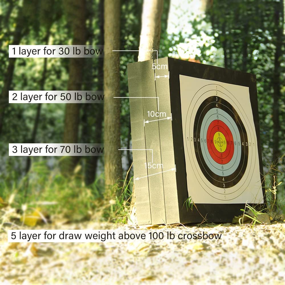 SOPOGER Archery Target for Backyard Adult, Easy Arrow Removal Bow Target, Durable Bow and Arrow Target for Youth Outdoor Shooting Practice (EVA Target with Rope)