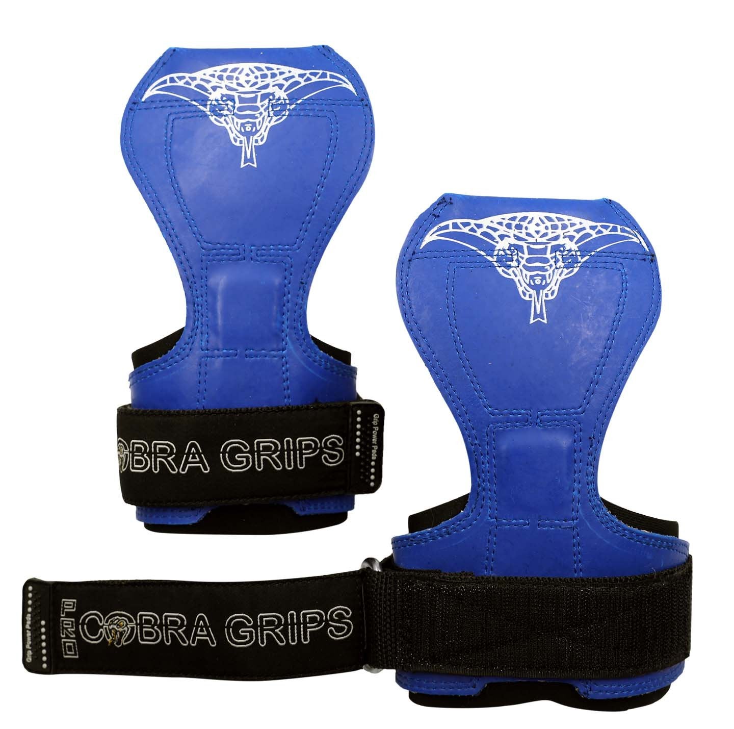Cobra Grips PRO Weight Lifting Gloves Heavy Duty Straps Alternative Power Lifting Hooks Best for Deadlifts Adjustable Neoprene Padded Wrist Wraps Support Bodybuilding (FIT Blue Rubber)
