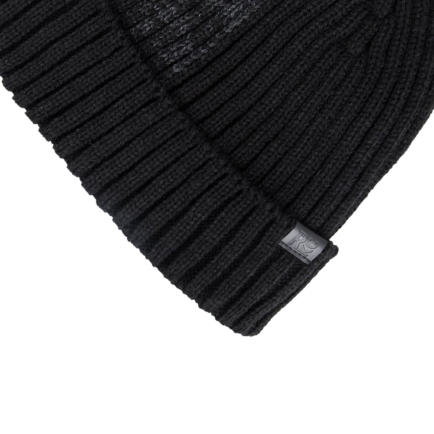 Kenneth Cole REACTION Men's Warm Winter Beanie Hat, Black Ribbed, ONE Size