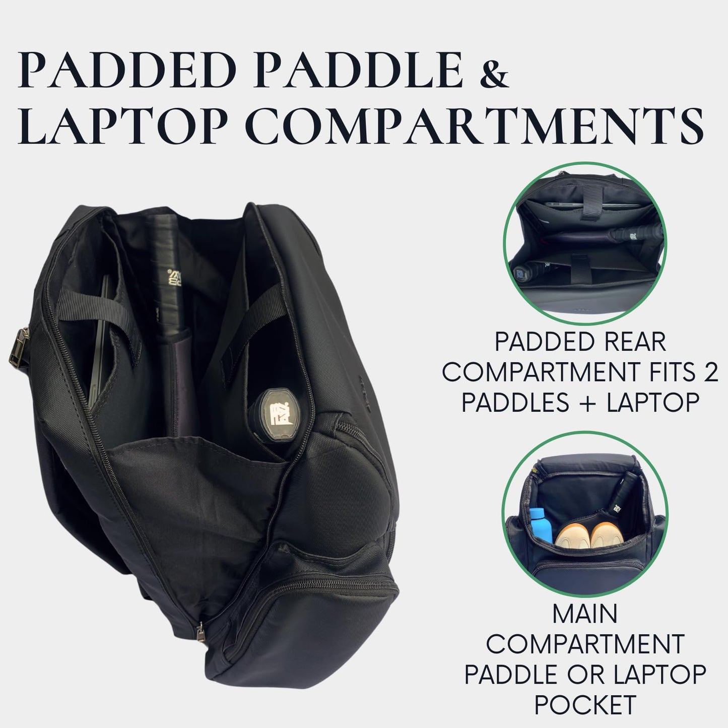 AZORI Pickleball Bag | Stylish Pickle Ball Backpack for Women and Men | Paddle Pocket | Pickleball Storage