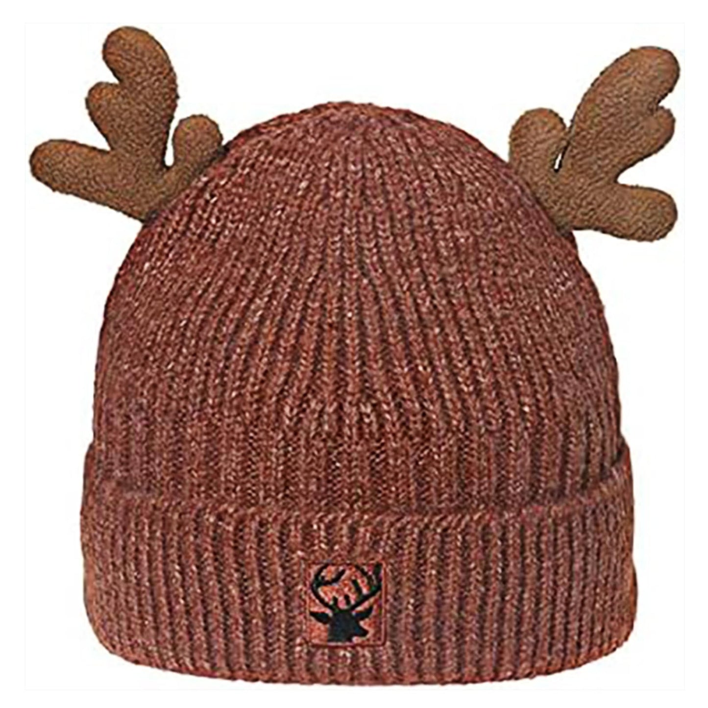 Knitted Antler Hat,Reindeer Antlers Knitted Hat,Crochet Beanie Cap for Adults Teens Girls Valentines Day Gift(Red)