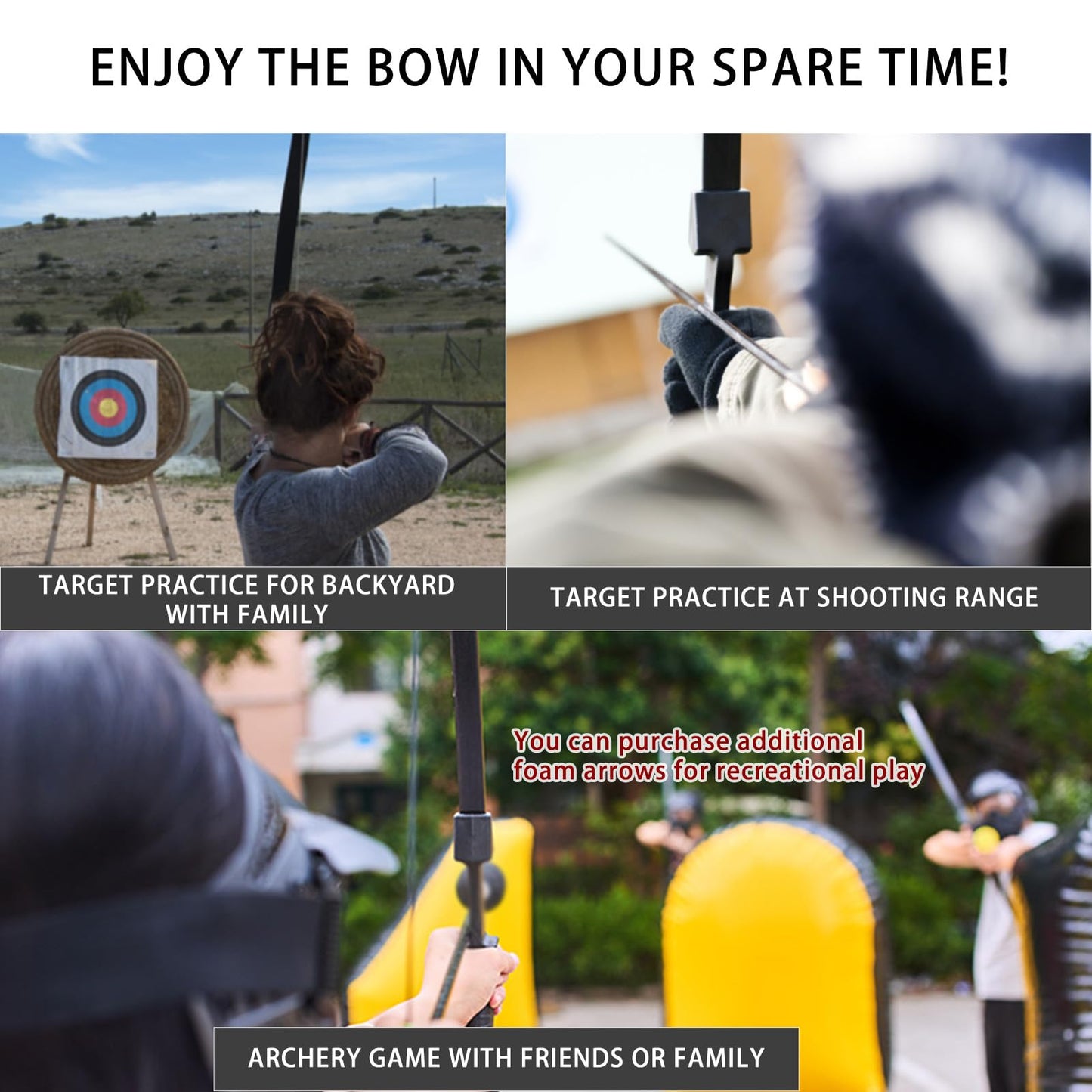 SOPOGER Archery Bow and Arrow Adult - Takedown Recurve Bows for Adults Youth Beginner 20lbs 30lbs Left and Right Handed Outdoor Target Practice Hunting (30 LBS)