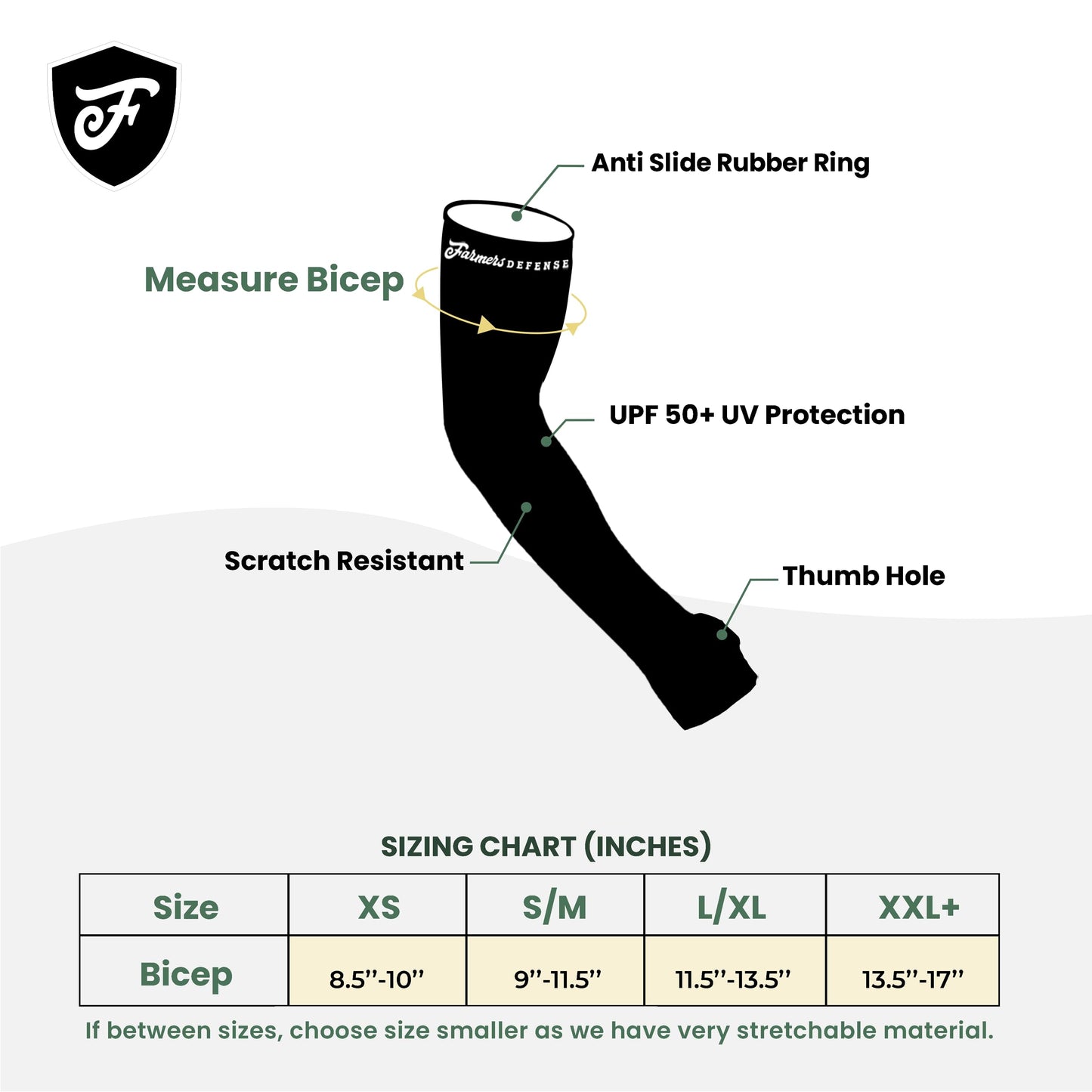 FARMER'S DEFENSE Sleeves | UV Cooling Sleeves for Sun Protection | Premium Anti-Scratch Arm Guard Sleeve for Skin - for Gardening Harvesting Sports Outdoors | Unisex | Forest Green XS