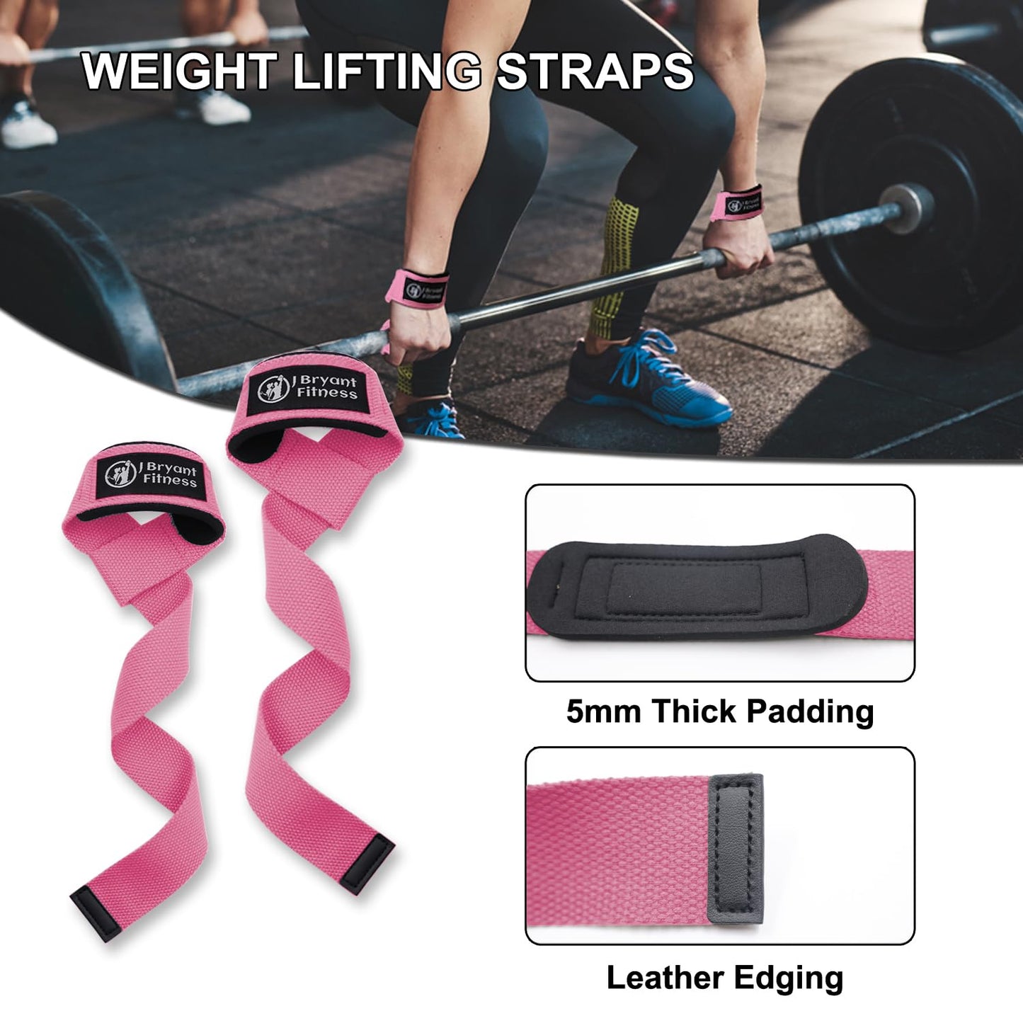 J Bryant Barbell Pad Set with 2 Ankle Straps for Cable Machines, Hip Resistance Band, Weight Lifting Straps, Thick Cushion Hip-Thrusts Pad with Carry Bag for Squats Bench Press Workout