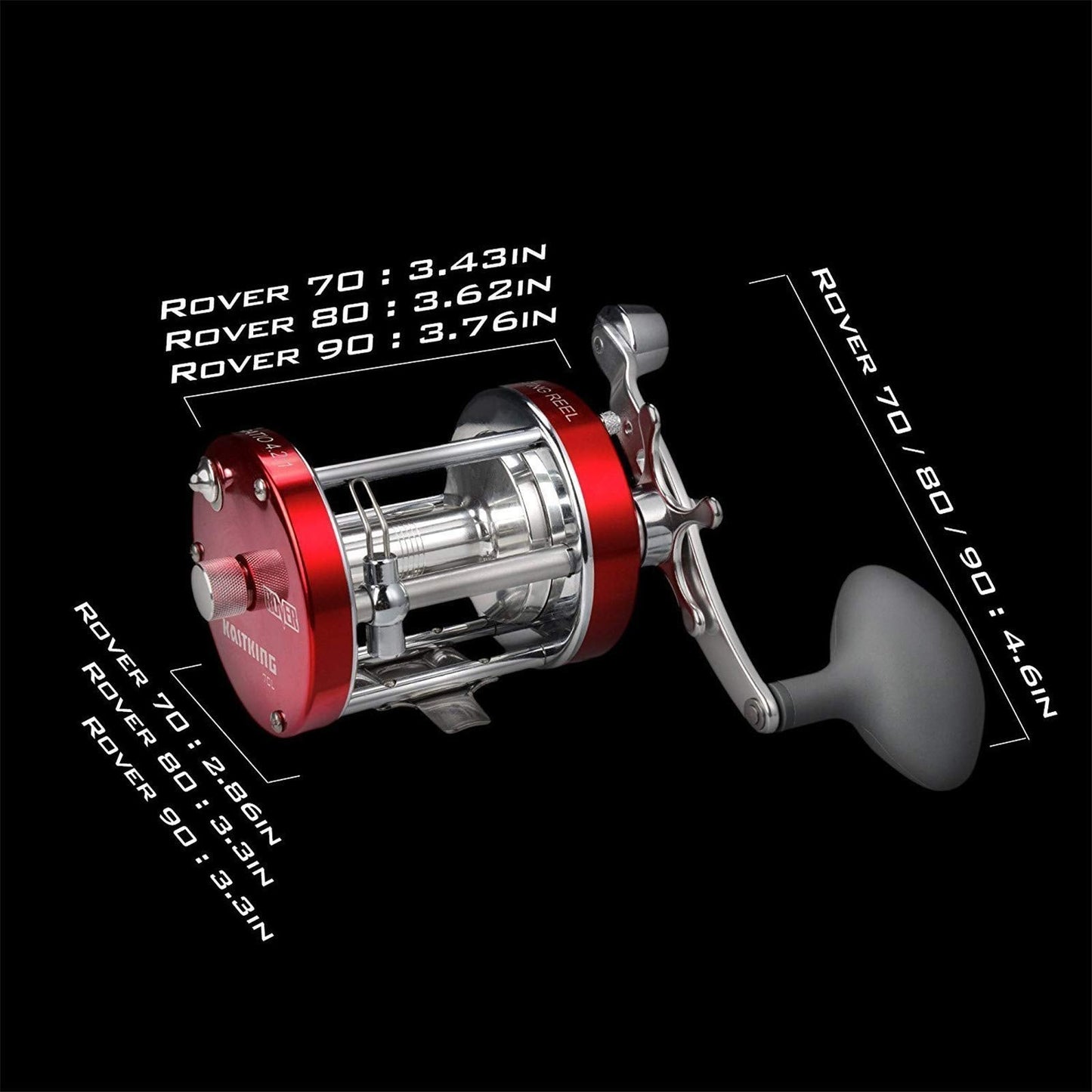 KastKing Rover Round Baitcasting Reel, Right Handed Fishing Reel,Rover90
