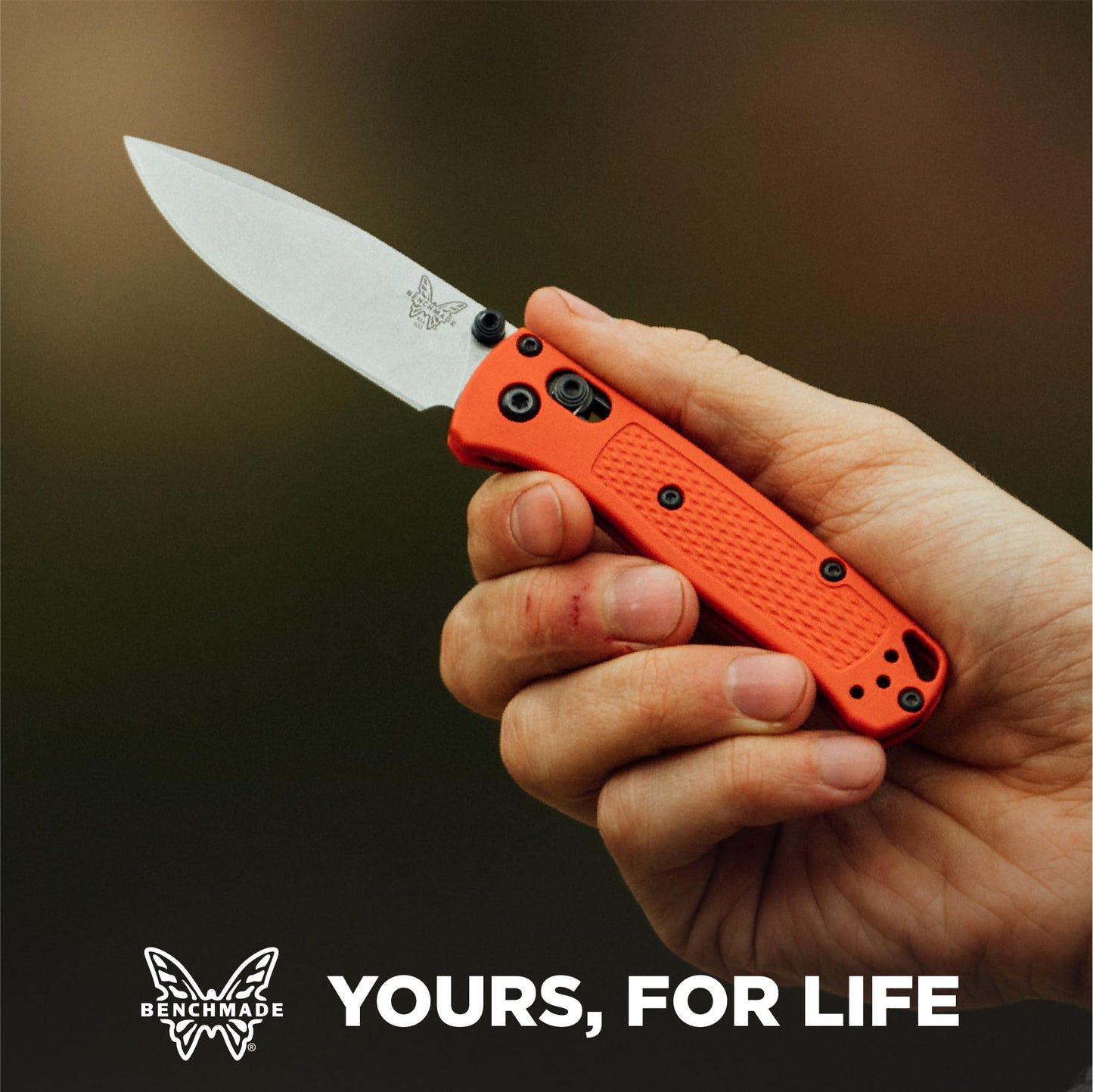 Benchmade - Mini Bugout 533 Folding Knife with Mesa Red Grivory Handle (533-04)