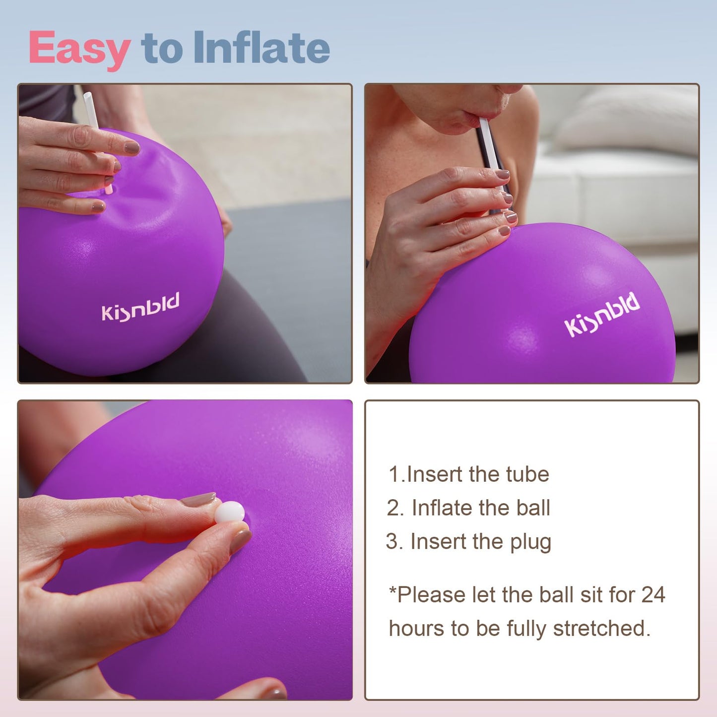 kisnbld Small Exercise Ball, 9 Inch Mini Pilates Ball, Anti Burst and Slip Resistant Mini Yoga Ball for Stability, Fitness, Physical Therapy, Stretching & Core Strength Workout at Home Gym & Office