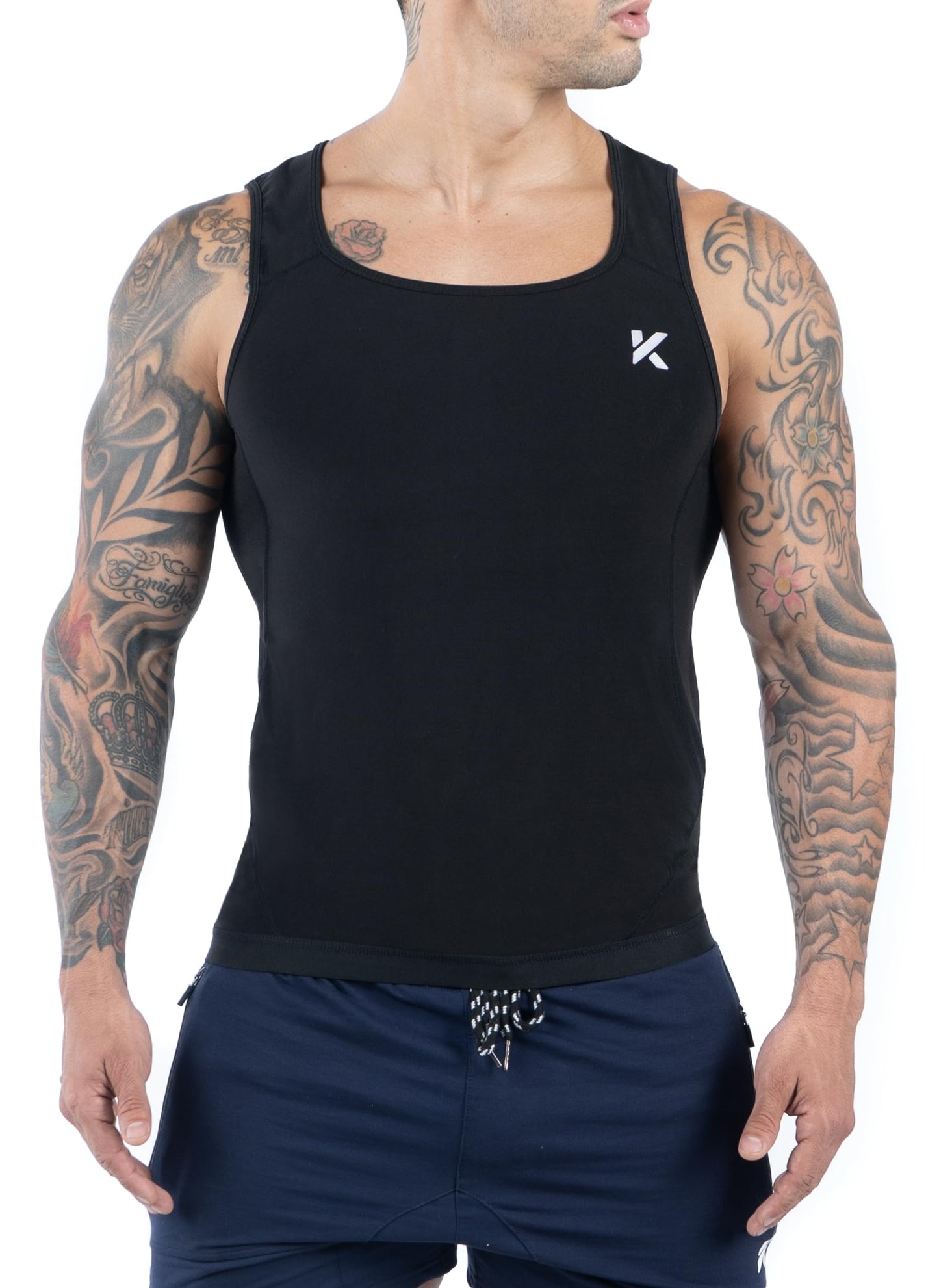 Kewlioo Men's Premium Sauna Tank Top for Men - Heat Trapping Sauna Shirt for Men, Compression Sweat Suit for Gym, Workouts, Exercise, Fitness, Sauna Suit for Men (Black, S/M)