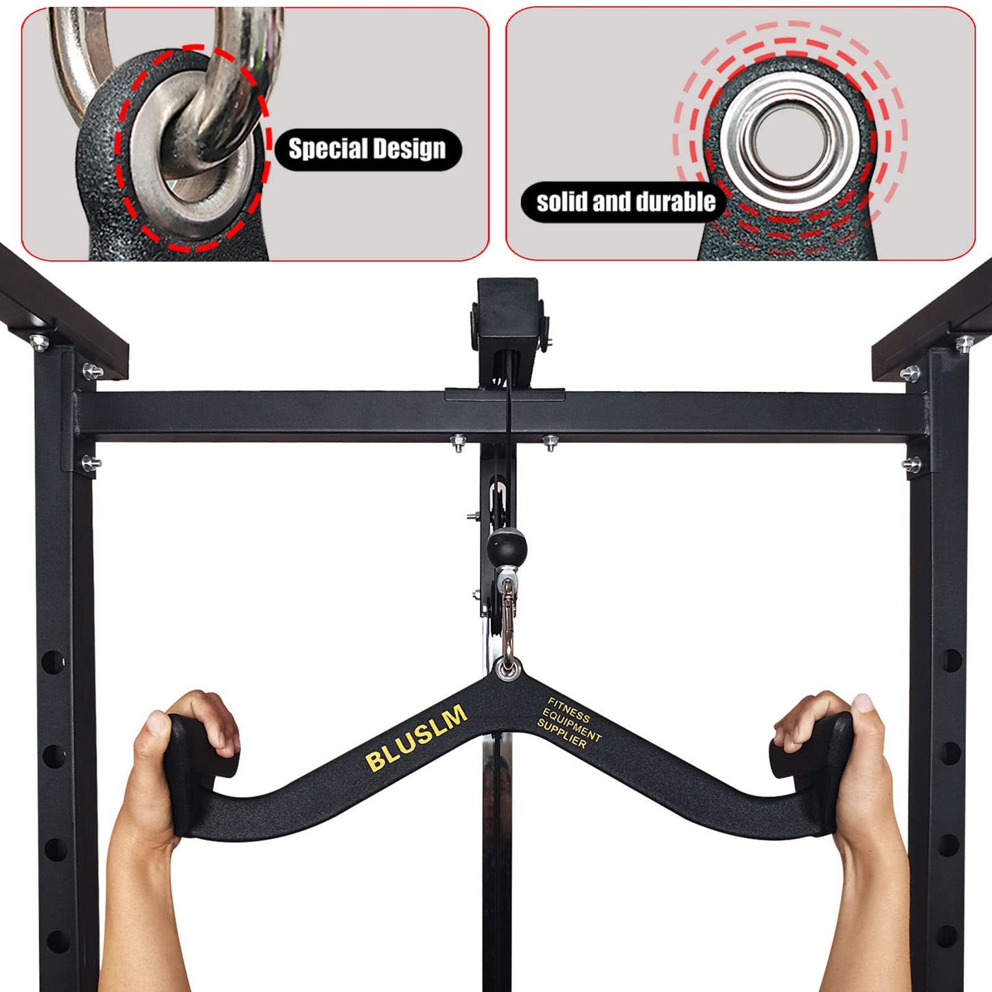 LAT Pull Down Bar for Cable Machine, LAT Pulldown Attachments T Bar V Bar Cable Attachment, Back Tricep Bar Strength Training Handle (BL05)