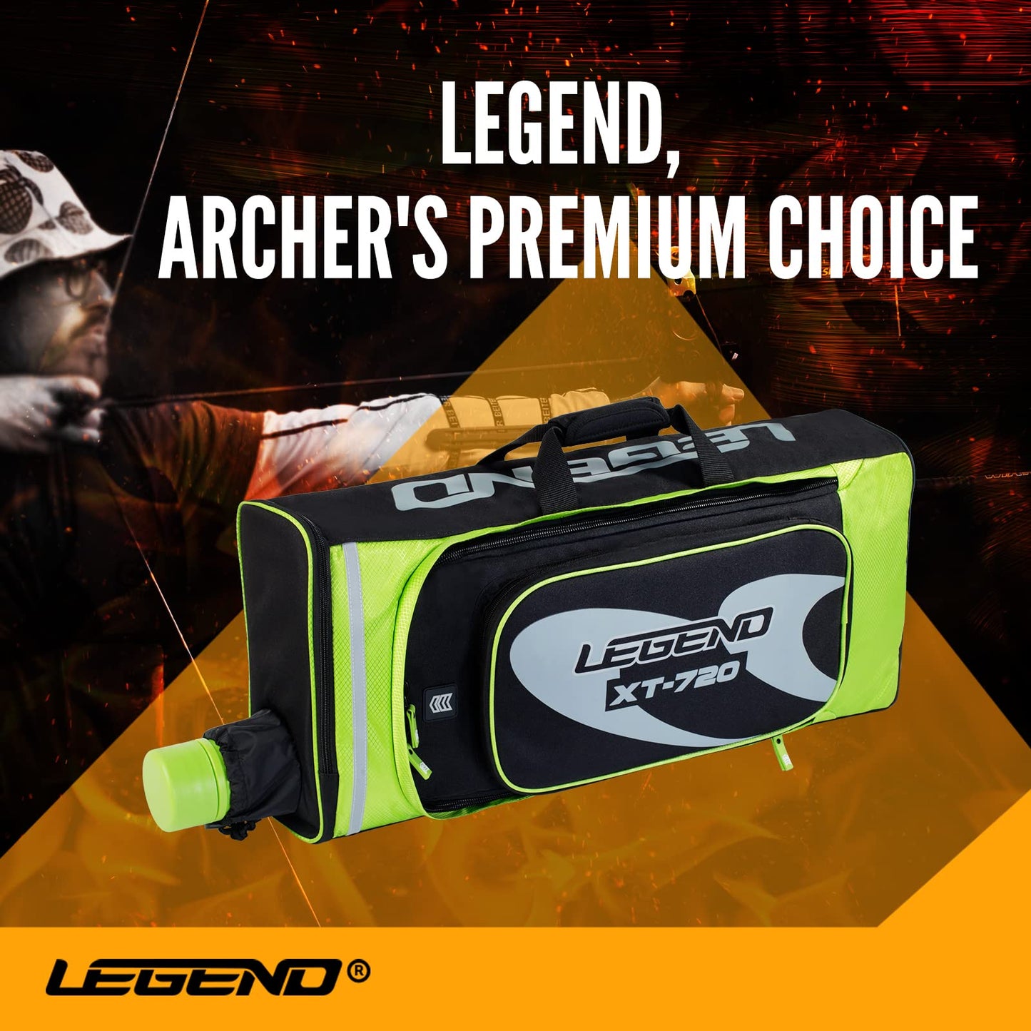 Legend XT720 Bow Backpack for Recurve Bow - Nylon Takedown Recurve Archery Bow Bag - Storage Compartments for Accessories & Gear - Protective Padding for Equipment Safety - Includes Arrow Tube Case