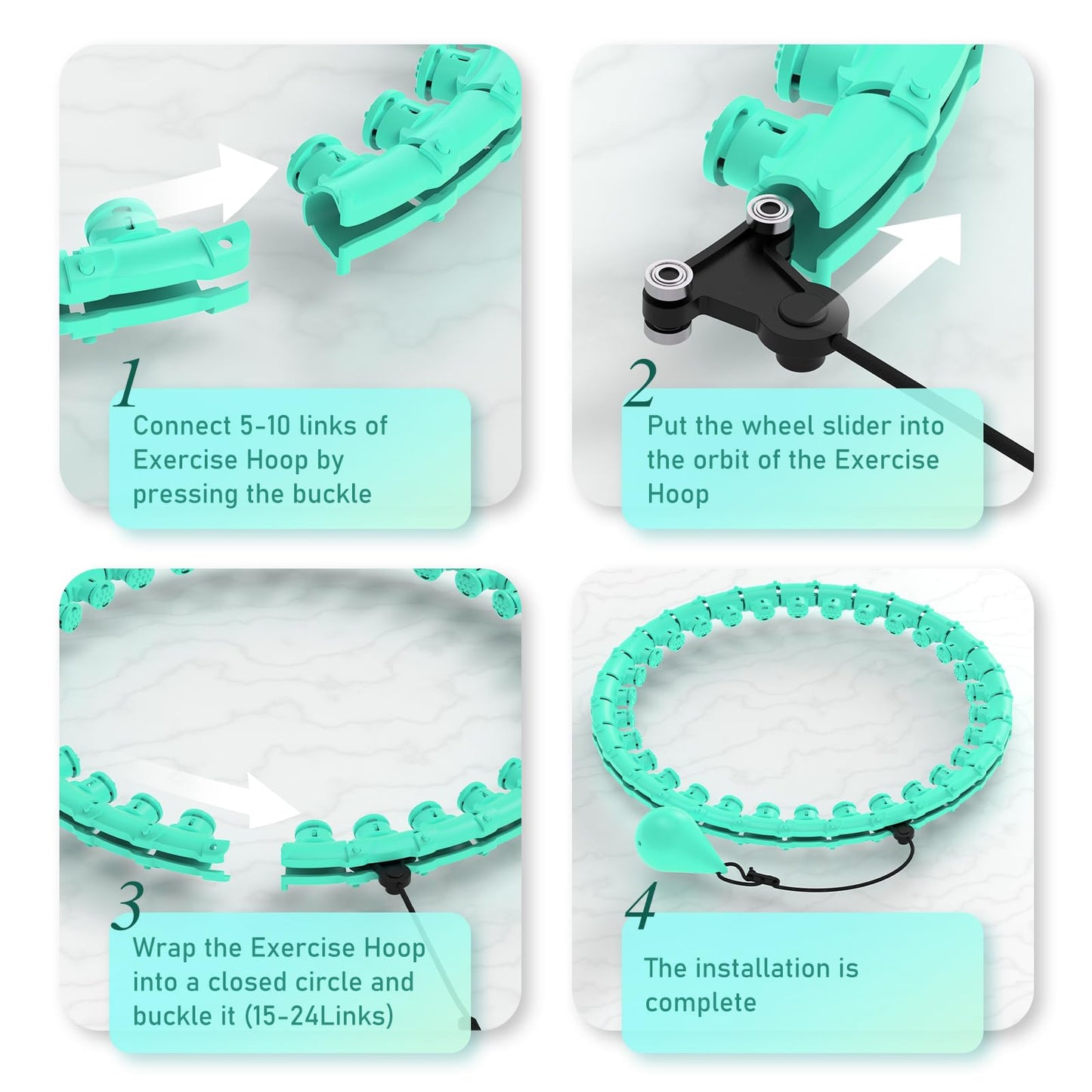 JKSHMYT Weighted Hula Circle Hoops for Adults Weight Loss, Infinity Fit Hoop Plus Size, 30 Detachable Links, Exercise Hoop for Women and Beginners