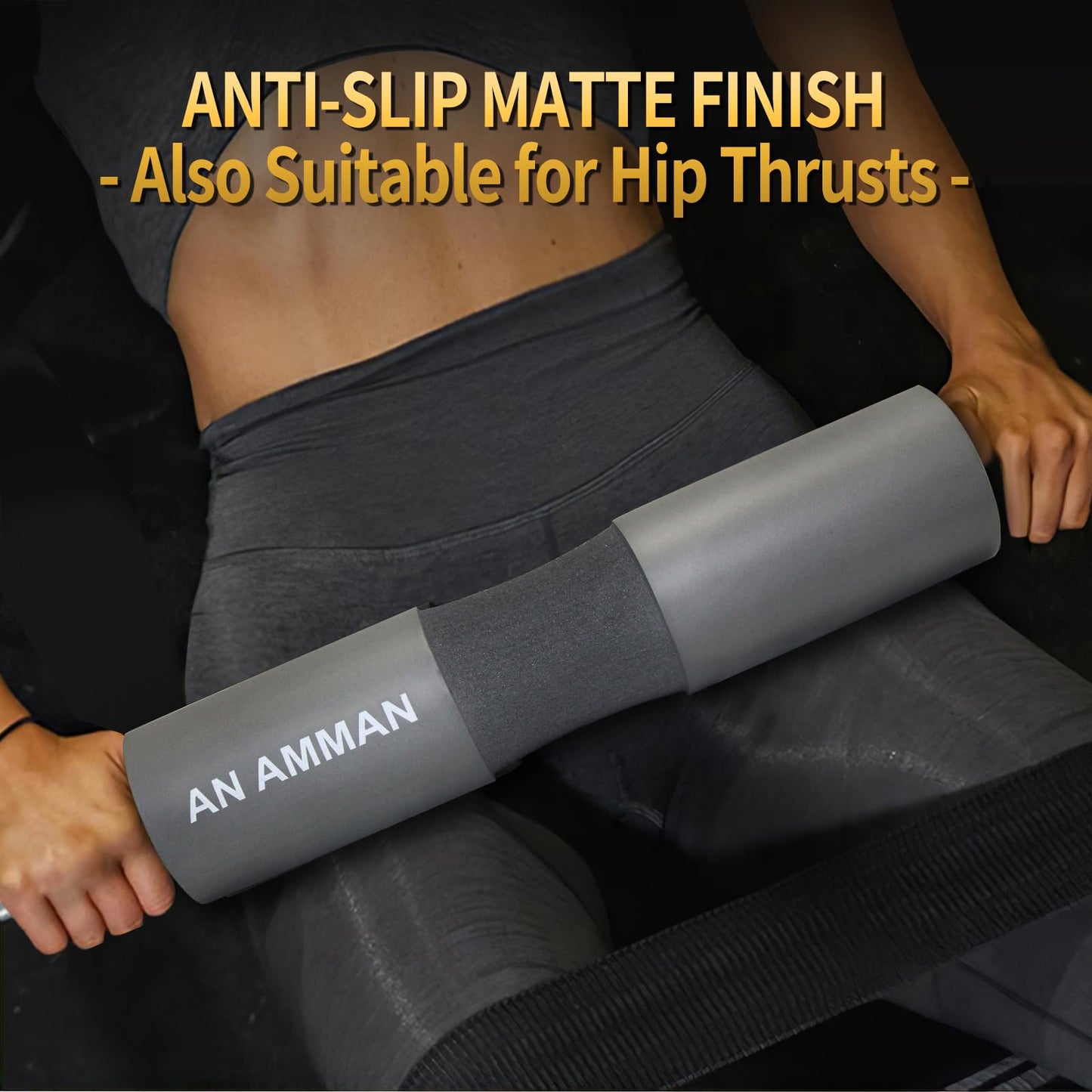 AN AMMAN Barbell Pad Perfect for Squat, Hip Thrust - Relieves Neck and Shoulder Pain Thick Foam Cushion - Gym Workout Smith Machine Thruster Weightlifting Green
