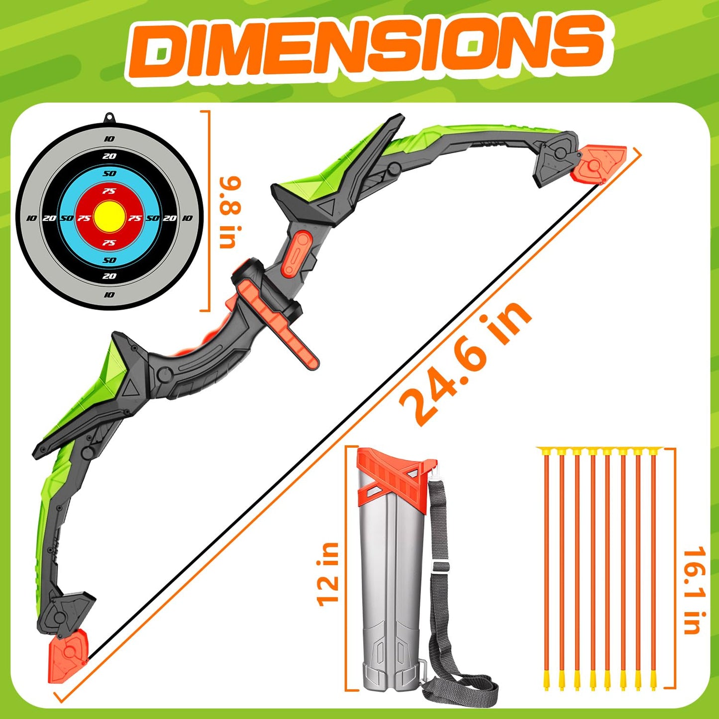 Kids Bow and Arrow Toy Set, LED Light Up Archery Toys with 8 Suction Cups Arrows, Outdoor Indoor Shooting Games Toys for 6 7 8 9 10 11 12 Year Old Boys Grils Birthday Gifts