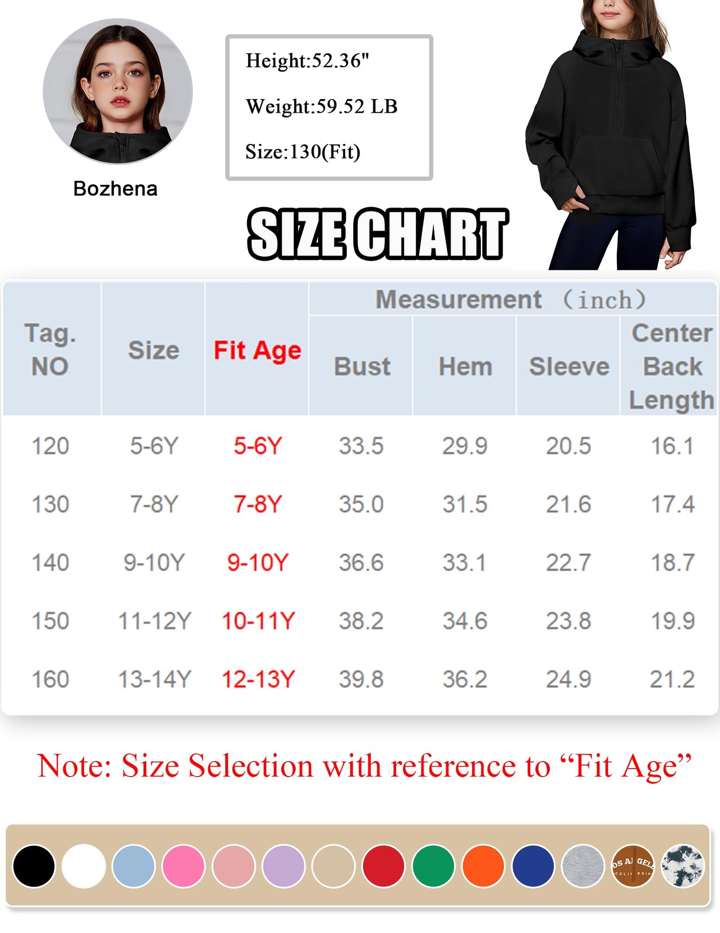 Arshiner Girls Sweatshirt Half Zip Hoodie Fleece Pullover Sweatshirts for Teen Girls Red Sweatshirt Girls Fall Winter Clothes Girls Hoodies Size 6