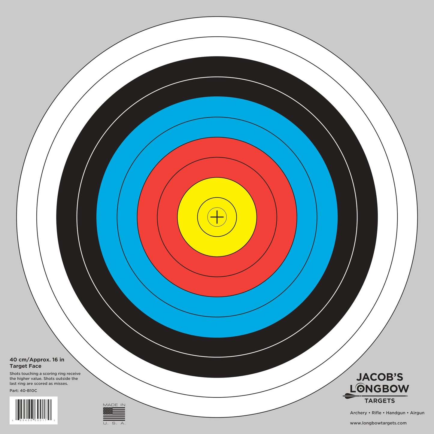 Archery 40cm & 80cm Targets by Longbow (200 Pack, 40cm/Approx 17" (10 Ring))