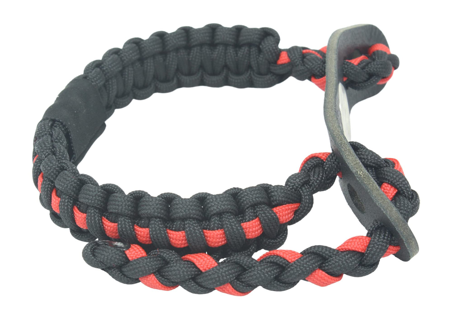 Ten Point Gear Realtree® Paracord Archery Bow Wrist Sling - 100% Full Grain Leather 550 Paracord (Thin Red Line)
