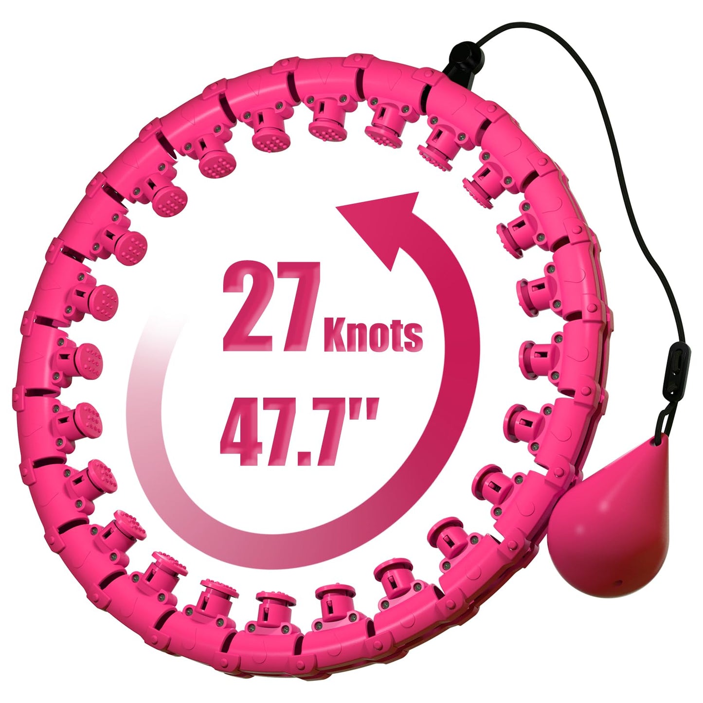 ZIBTREK Weighted Infinity Fitness Hoop for Adult Weight Loss, 2 in 1 Smart Fitness Workout Hula Circle Hoops with 27 Detachable Knots, Exercise Fit Hoop Suitable for Women and Beginners