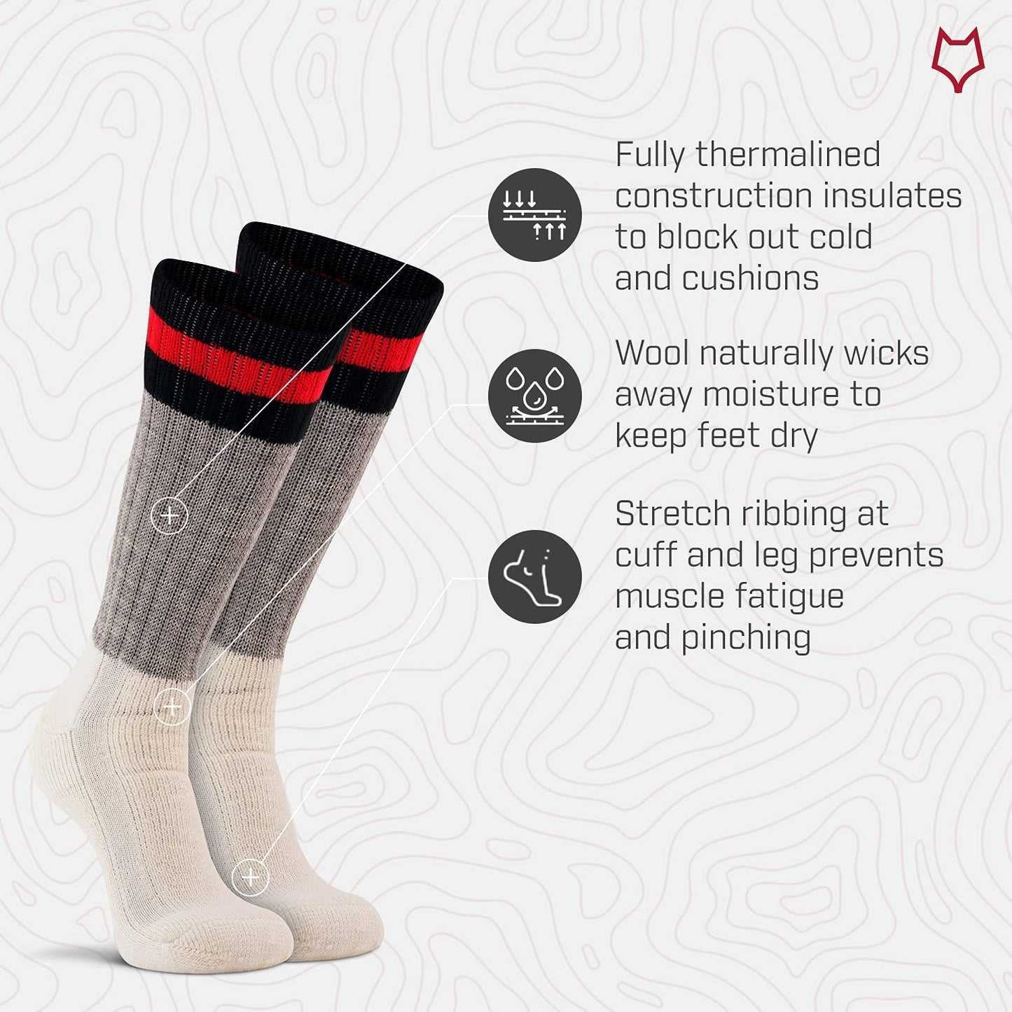 Fox River Men's Standard Over The Calf Military Medium Weight | Extra Cushion | Army Colors | Ultimate Comfort | All Condition Socks, Grey, Large