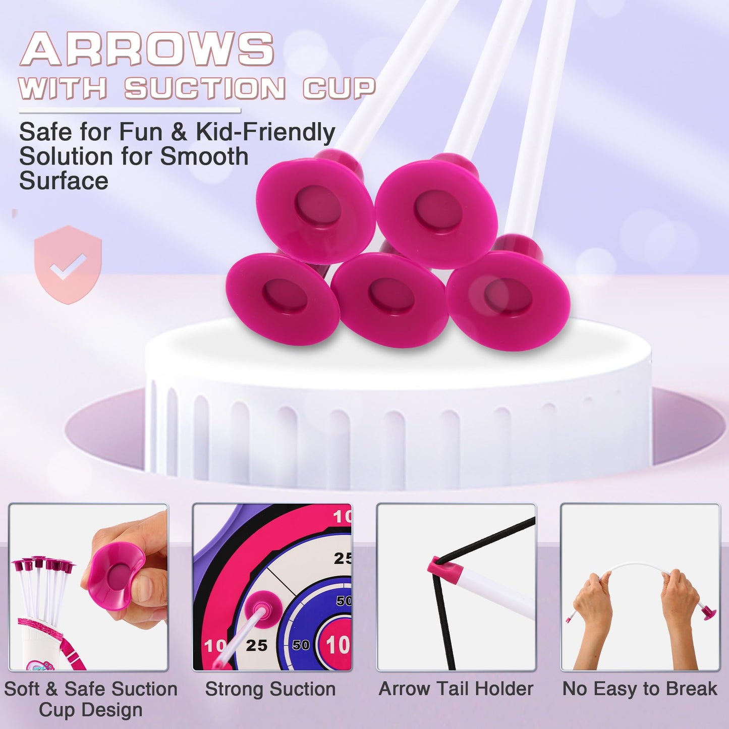 Bow and Arrow Set Girl Toys: 2 Pack LED Light Up Archery Set with 20 Suction Cup Arrows, Birthday Gift for Girls 5 6 7 8 9 10 11 12 Year Old, Outdoor Activities Toys Essentials for Kids Age 4-8 8-12