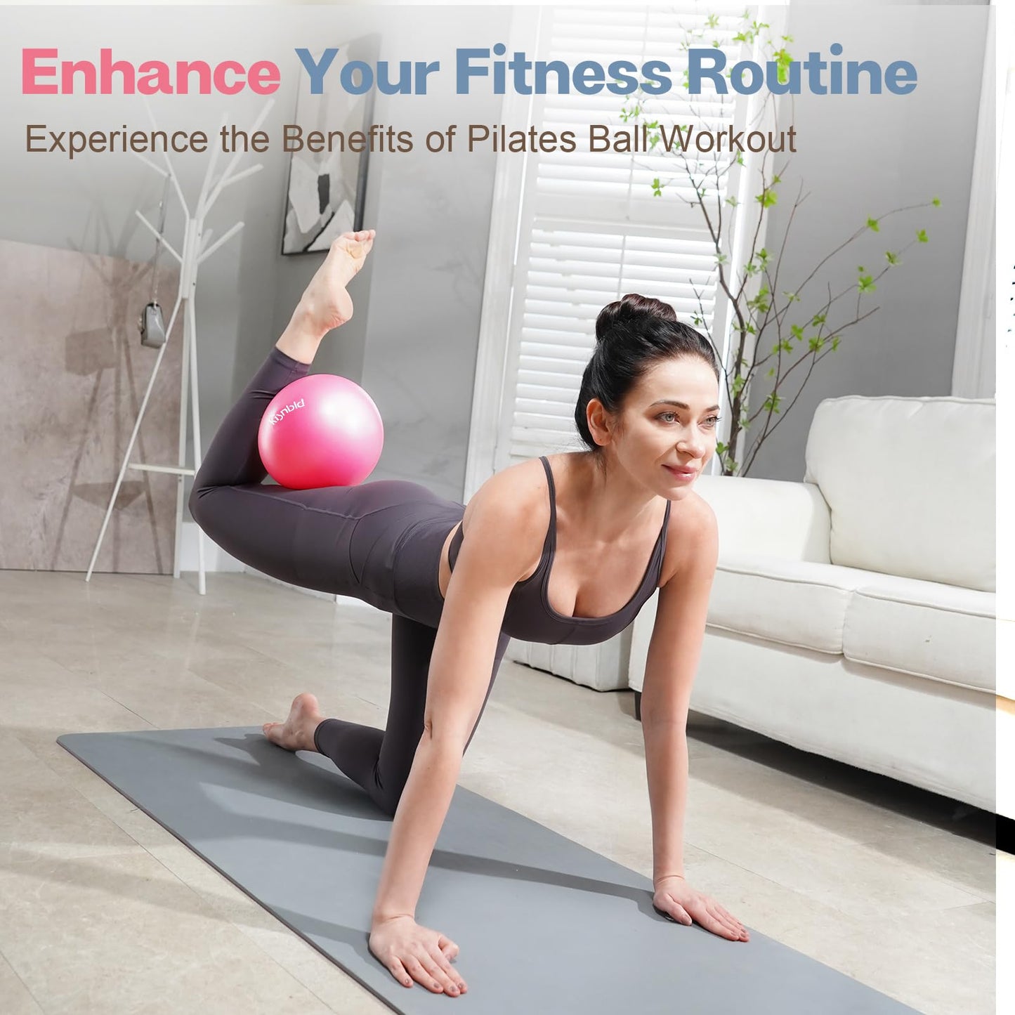 kisnbld Small Exercise Ball, 9 Inch Mini Pilates Ball, Anti Burst and Slip Resistant Mini Yoga Ball for Stability, Fitness, Physical Therapy, Stretching & Core Strength Workout at Home Gym & Office