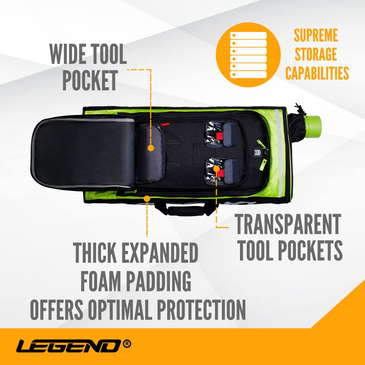 Legend XT720 Bow Backpack for Recurve Bow - Nylon Takedown Recurve Archery Bow Bag - Storage Compartments for Accessories & Gear - Protective Padding for Equipment Safety - Includes Arrow Tube Case
