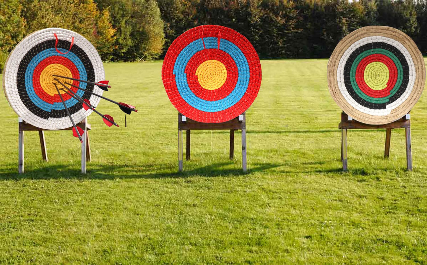 DOSTYLE Archery Targets Traditional Solid Straw Round Archery Target Shooting Bow Coloured Rope Target Face Three Layer for Shooting Practice