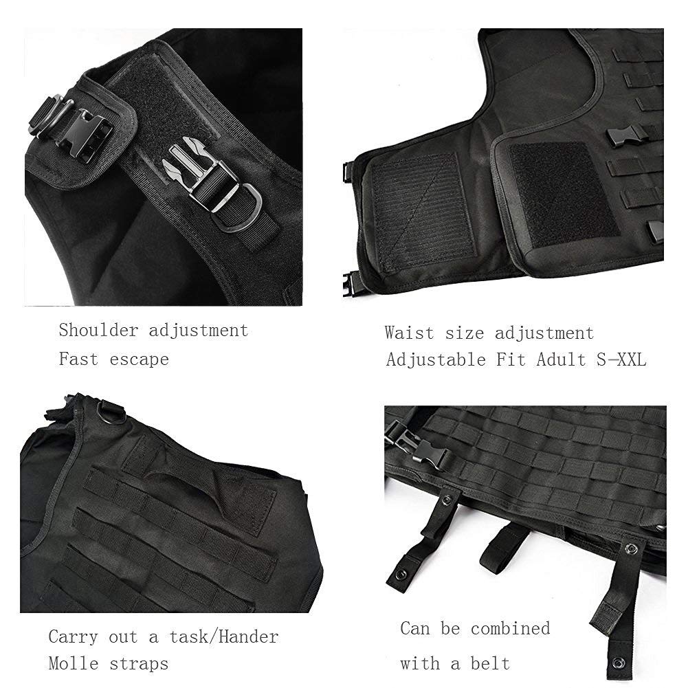 vAv YAKEDA Tactical Airsoft Swat Vest for Men (Liaght Black)