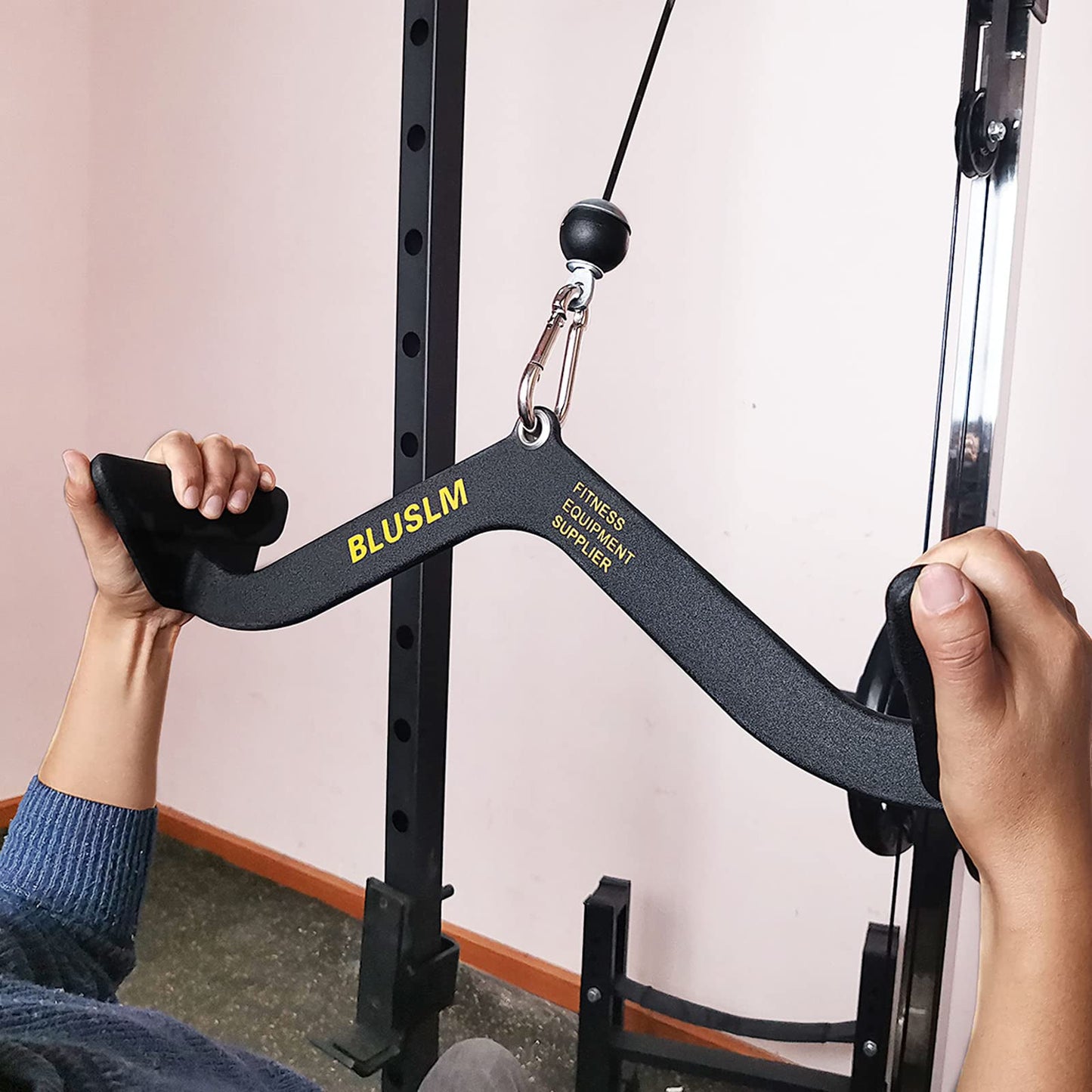 LAT Pull Down Bar for Cable Machine, LAT Pulldown Attachments T Bar V Bar Cable Attachment, Back Tricep Bar Strength Training Handle (BL05)