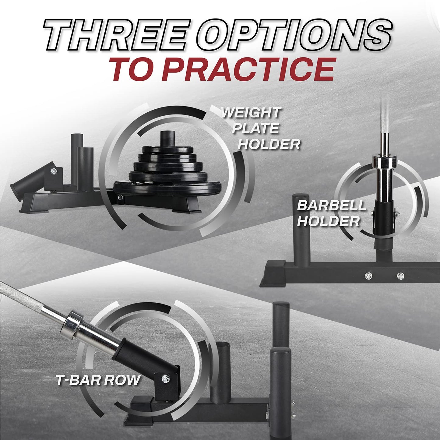 Yes4All Premium T Bar Row Multifunction 3 in 1 (T-bar Row - Weight Plate Holder - Barbell Holder) - 360° Swivel & Easy to Install – Fits 2” Olympic Bars & Weight Plates
