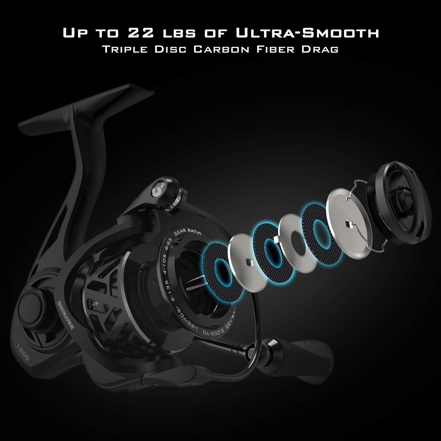 KastKing Zephyr Spinning Reel,Size 4000 Fishing Reel, Light Weight Ultra Smooth Powerful Spinning Fishing Reels