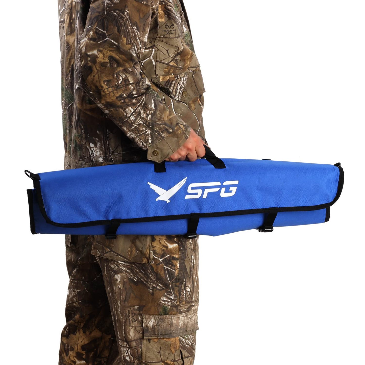 FENJANER Archery Recurve Bow Accessories Bag Takedown Bow Case with Adjustable Shoulder Strap for Hunting Shooting (Blue)