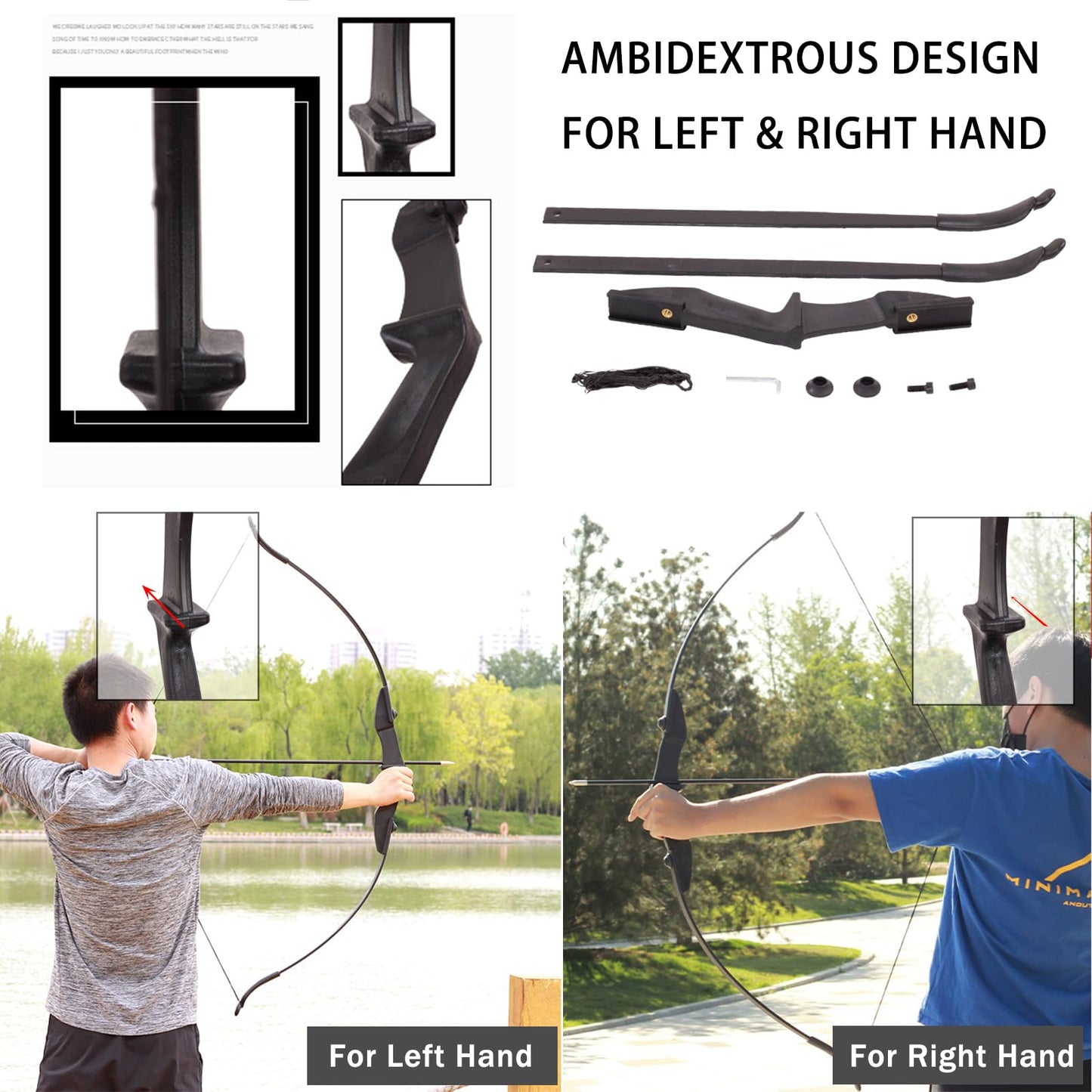 SOPOGER Archery Bow and Arrow Adult - Takedown Recurve Bows for Adults Youth Beginner 20lbs 30lbs Left and Right Handed Outdoor Target Practice Hunting (30 LBS)