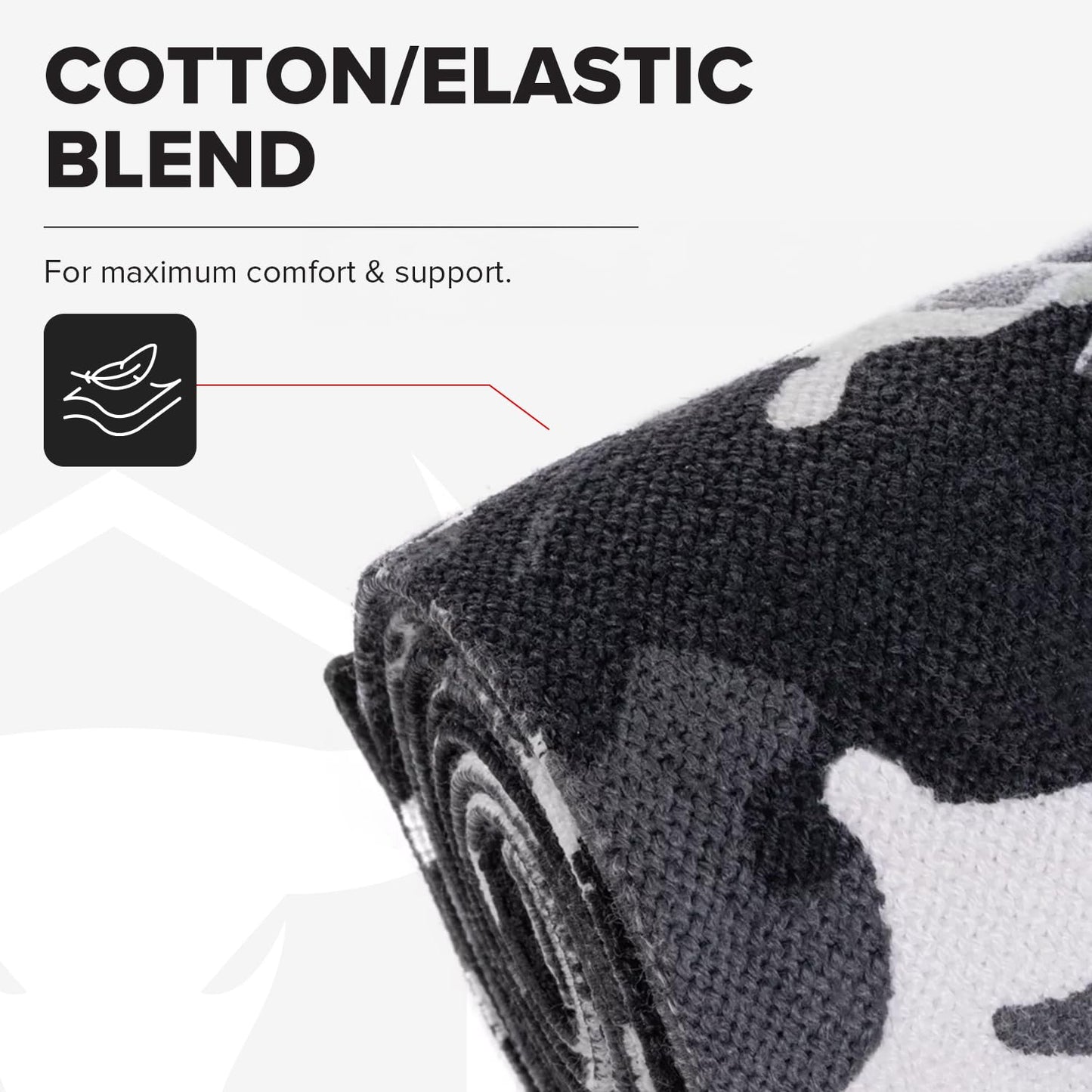 Elbow Wraps (1 Pair) - 40" Elastic Elbow Support & Compression - For Weightlifting, Powerlifting, Fitness, Cross Training & Gym Workout - Elbow Straps for Weight Lifting (Camo/White)