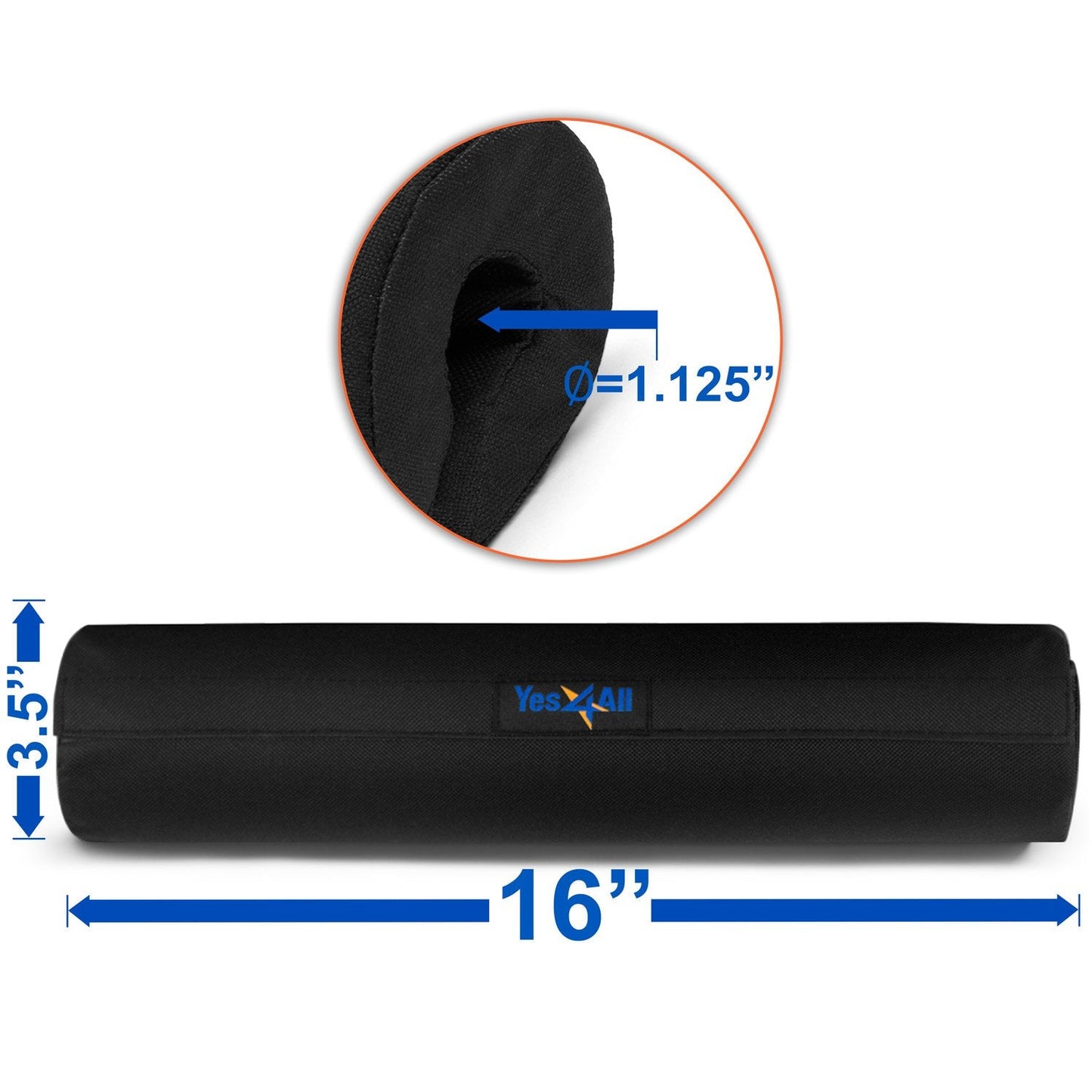 Yes4All Foam Bar Pad – Olympic Barbell Pad – Barbell Squat Pad – Barbell Neck Pad for Squats, Hip Thrusts – Weight Lifting Bar Pad (Black, Set of 2)