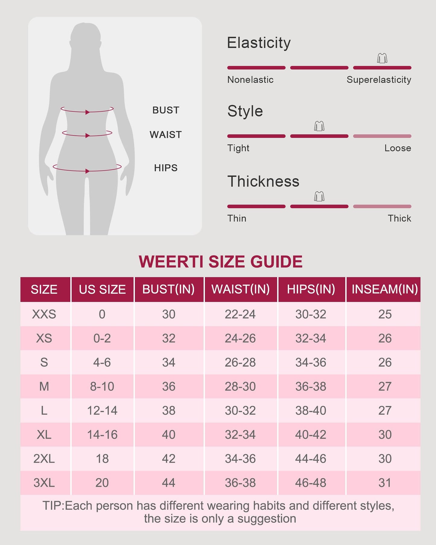 WEERTI Thermal Underwear for Women Long Johns with Fleece Lined, Base Layer Women Cold Weather Top Bottom Red