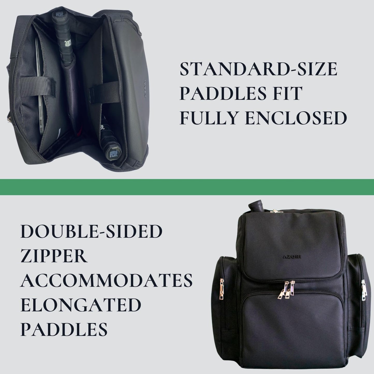 AZORI Pickleball Bag | Stylish Pickle Ball Backpack for Women and Men | Paddle Pocket | Pickleball Storage